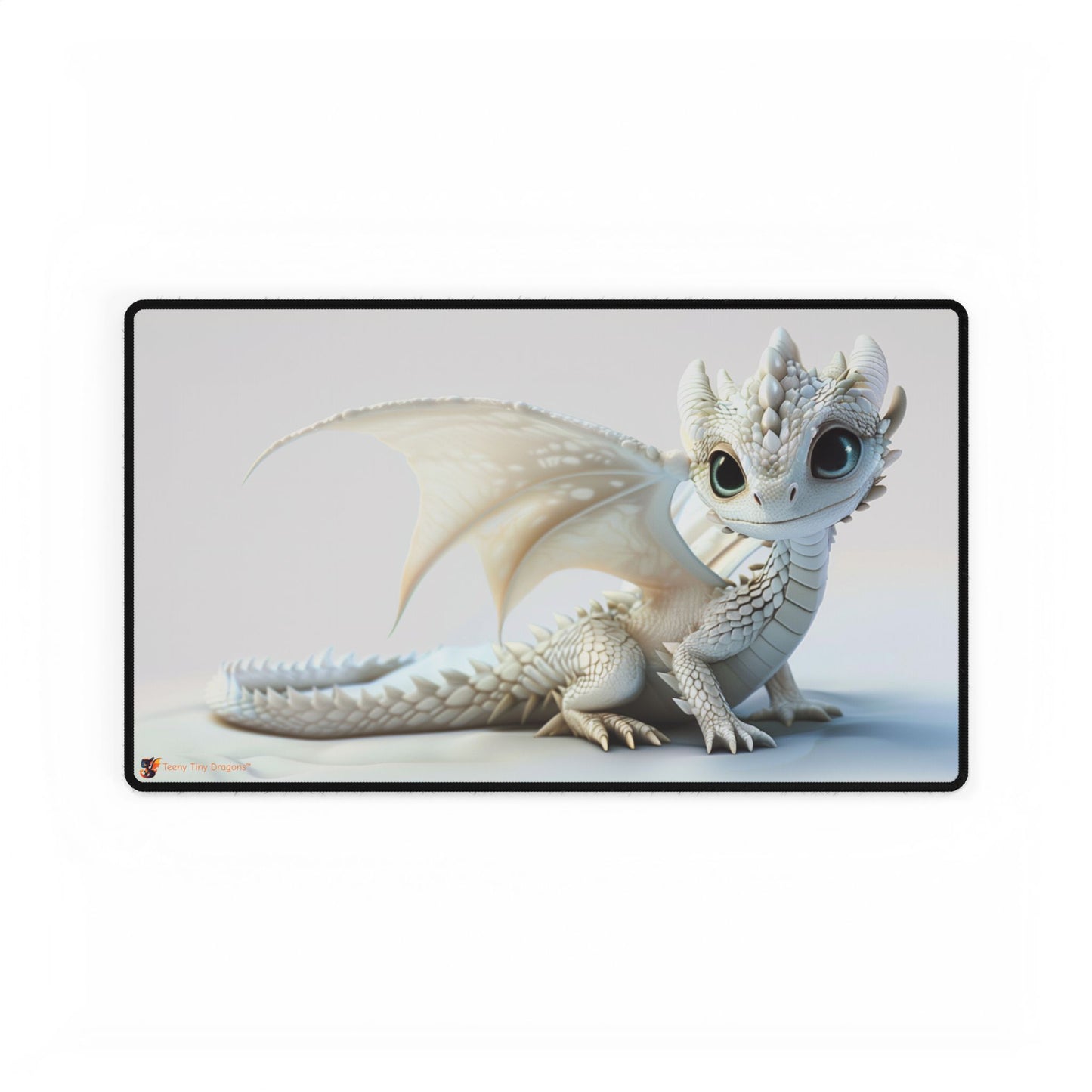 Beautiful White Dragon Desk Mat - Teeny Tiny Dragons