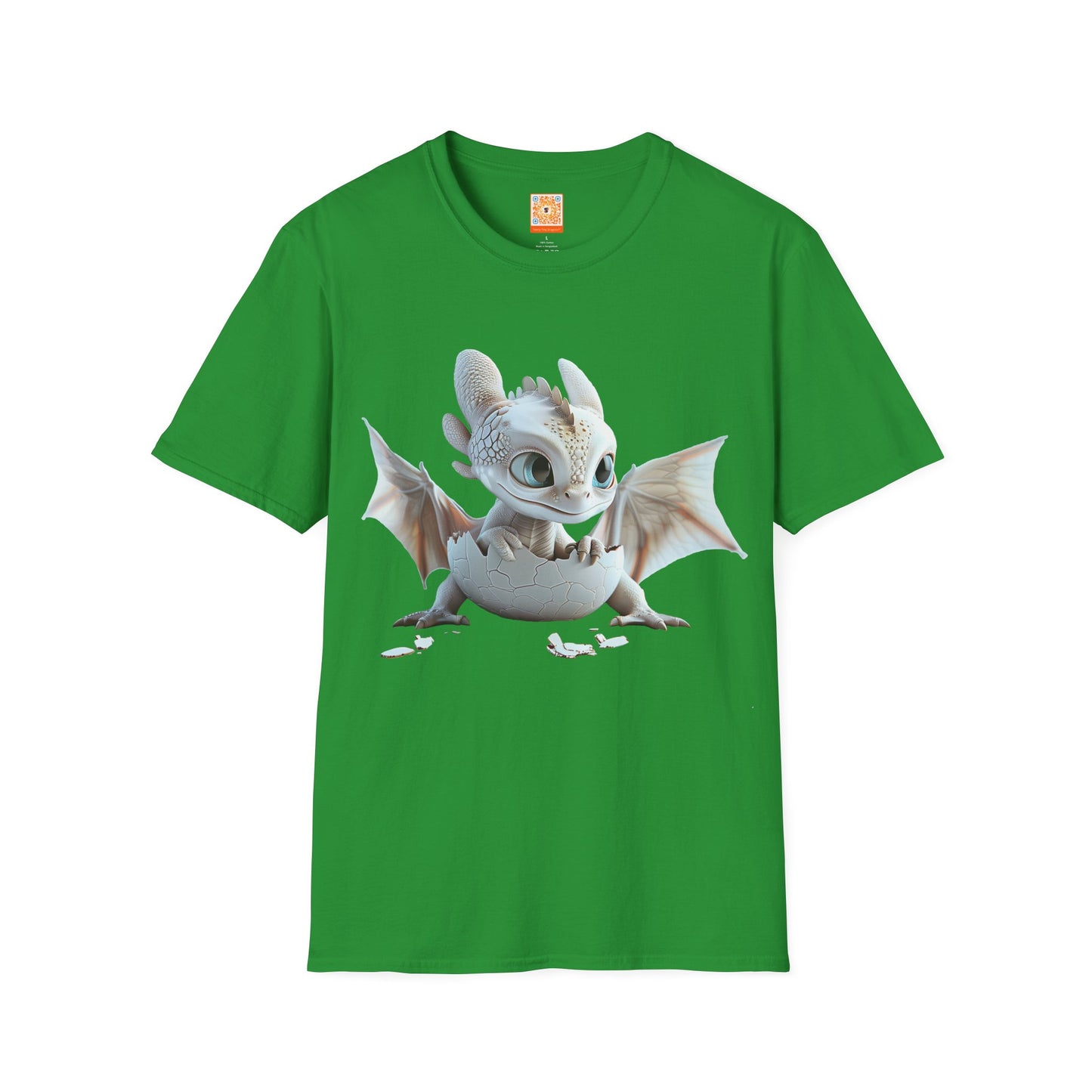 Baby Dragon Hatching from Egg Adult Unisex Softstyle T-Shirt - Teeny Tiny Dragons