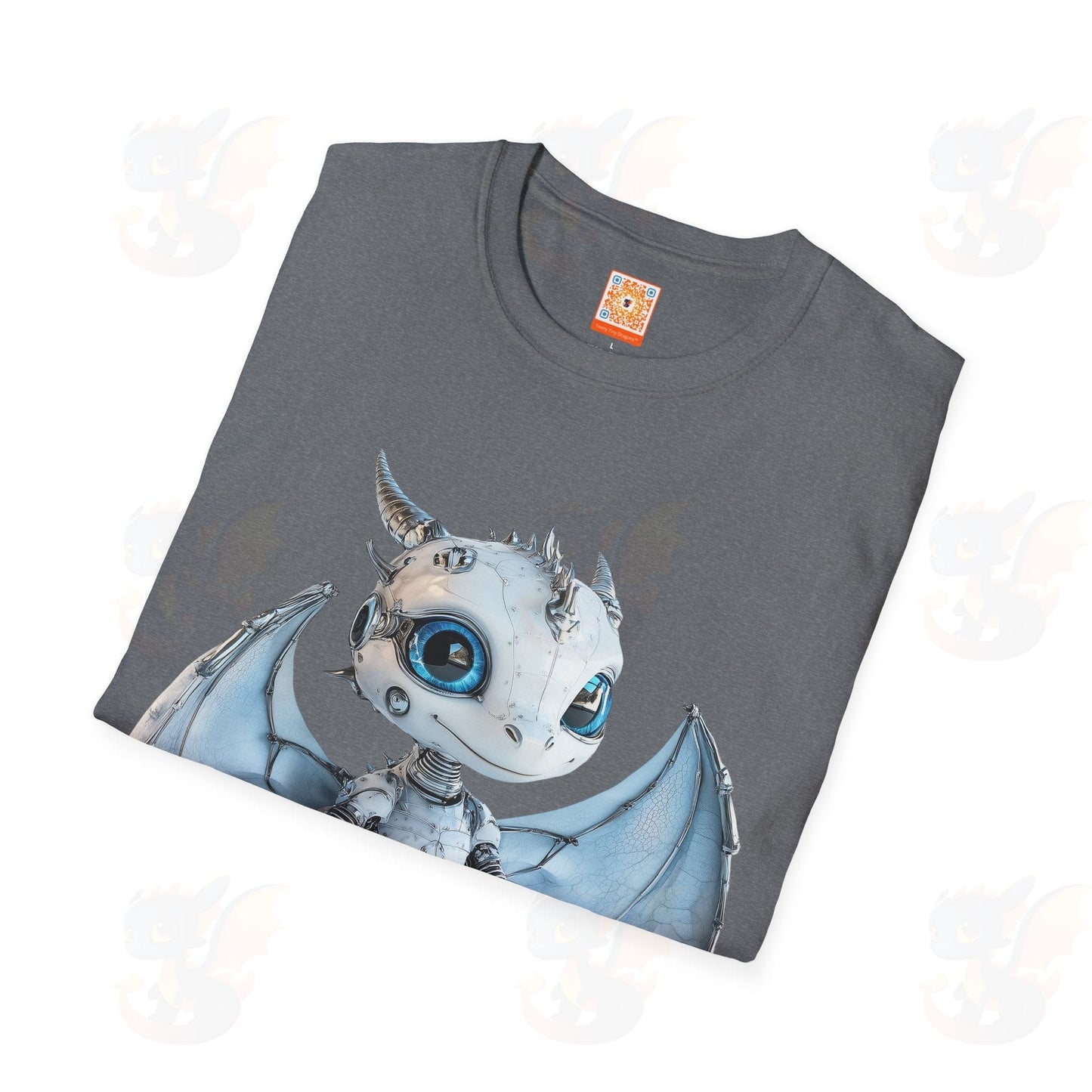 Cute Little Robot Dragon - Adult Robot Dragon Design Unisex Softstyle T-Shirt