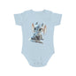 Short Sleeve Baby Bodysuit with an Adorable Baby Dragon