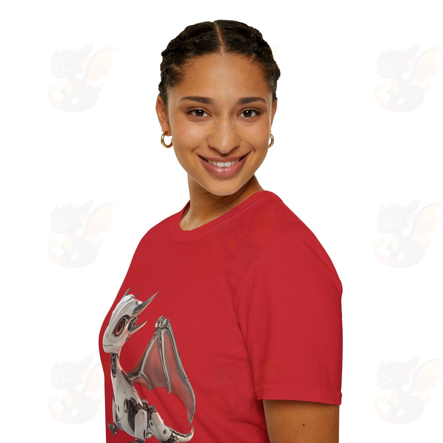 Adult Robot Dragon Design Unisex Softstyle T-Shirt