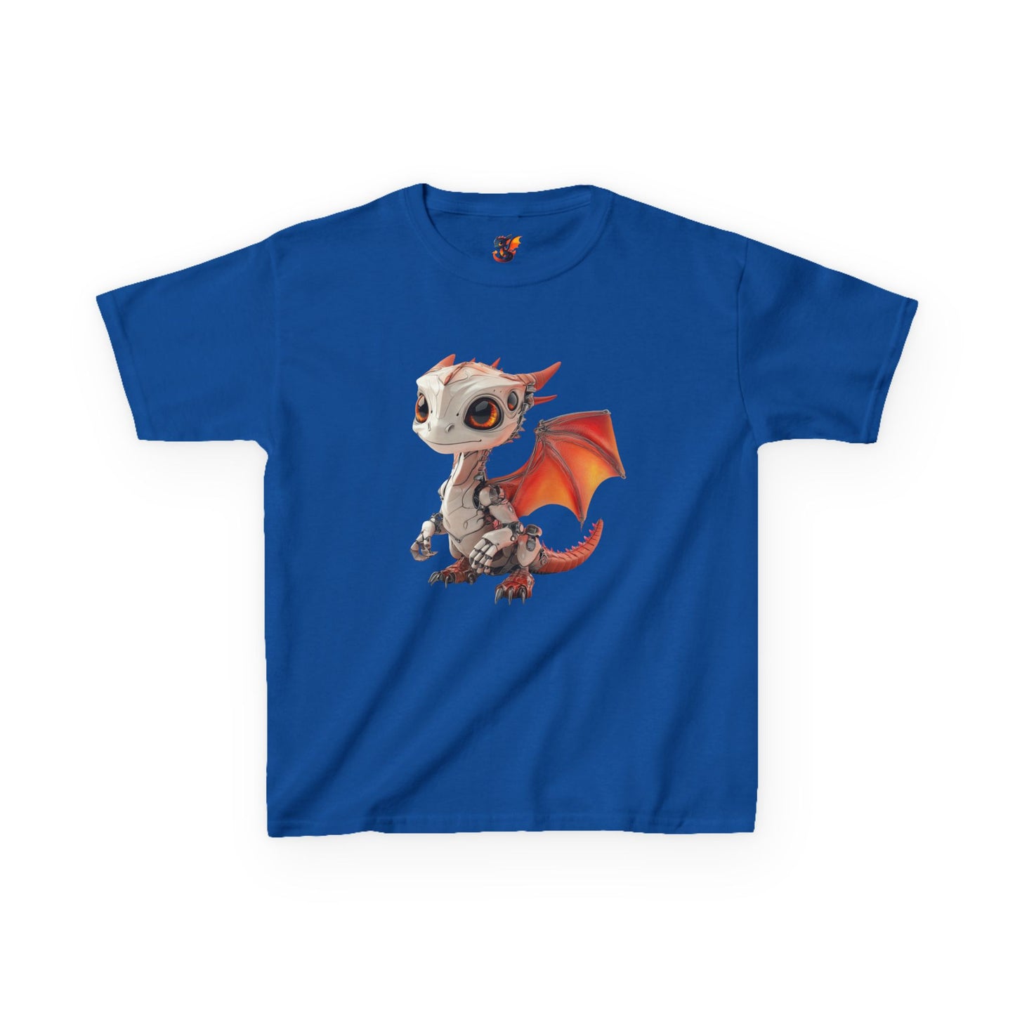 Red Robot Dragon Kids Heavy Cotton T-Shirt - Teeny Tiny Dragons