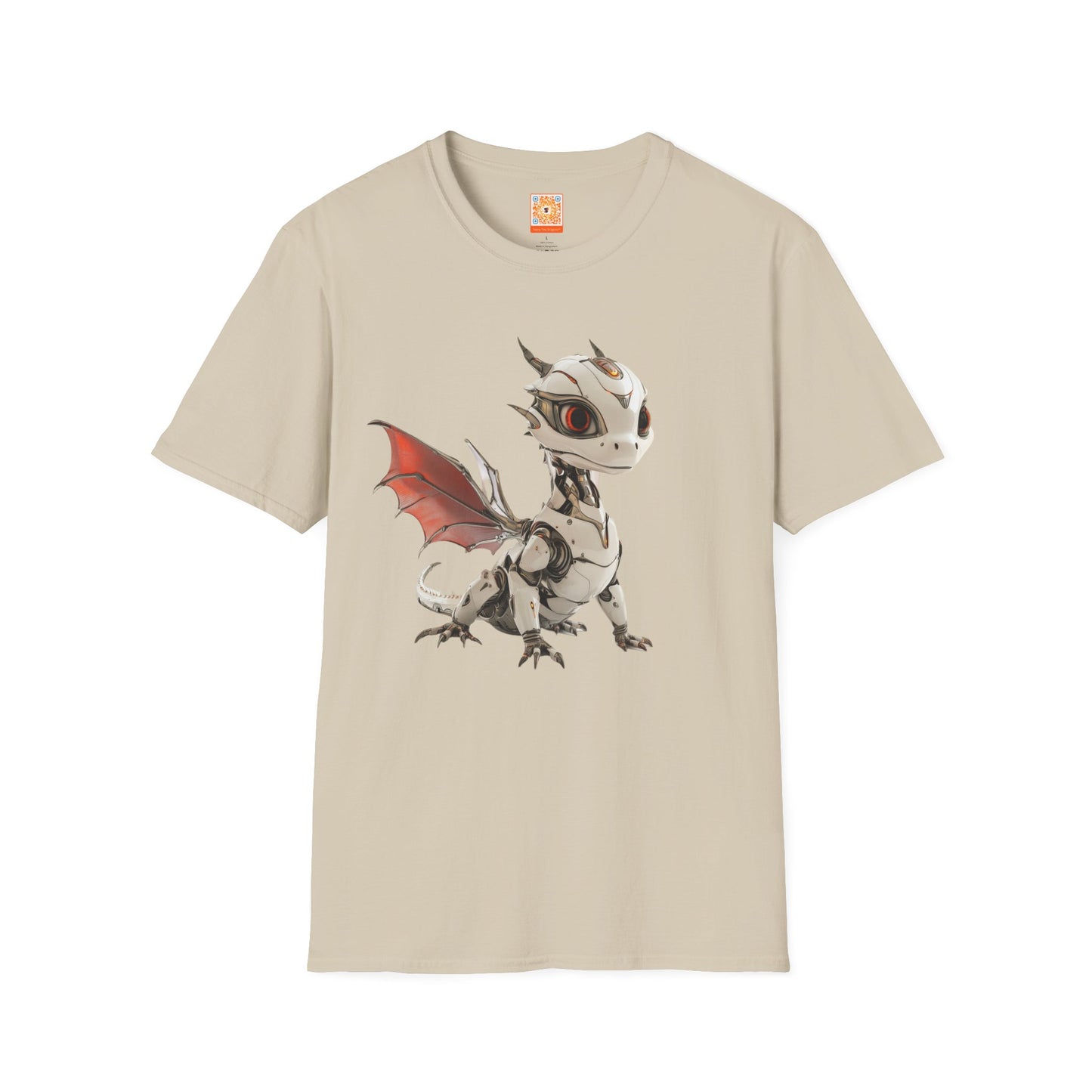 Chrome Robot Dragon Adult Unisex Softstyle T-Shirt - Teeny Tiny Dragons