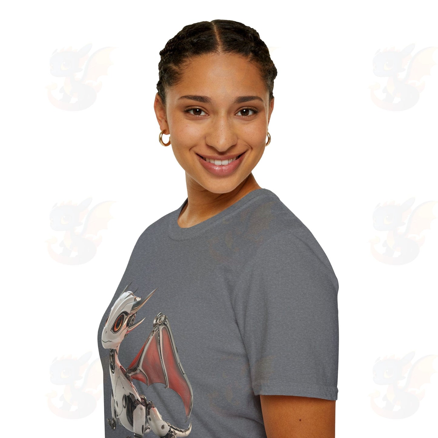 Adult Robot Dragon Design Unisex Softstyle T-Shirt