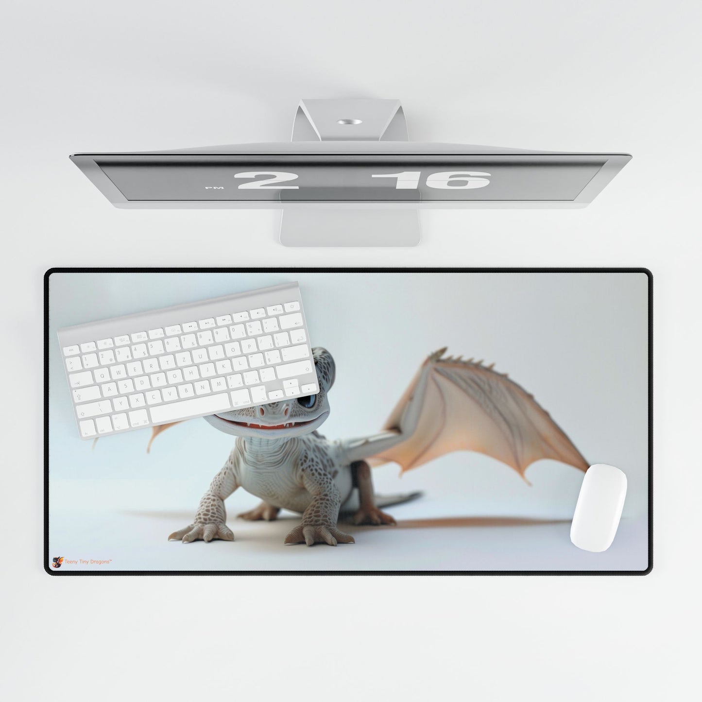 Happy Smiley Little Dragon Mouse Mat - Teeny Tiny Dragons