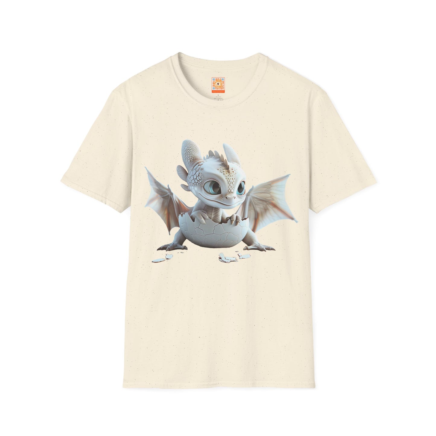 Baby Dragon Hatching from Egg Adult Unisex Softstyle T-Shirt - Teeny Tiny Dragons