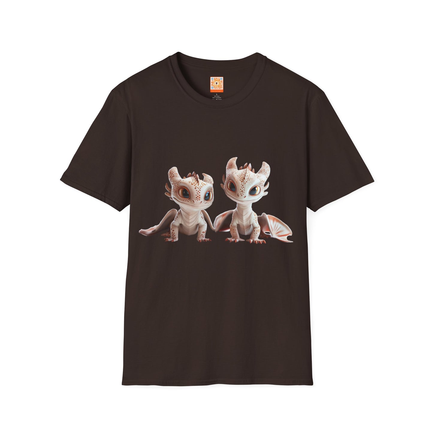 Twin Baby Dragons Adult Unisex Softstyle T-Shirt - Teeny Tiny Dragons