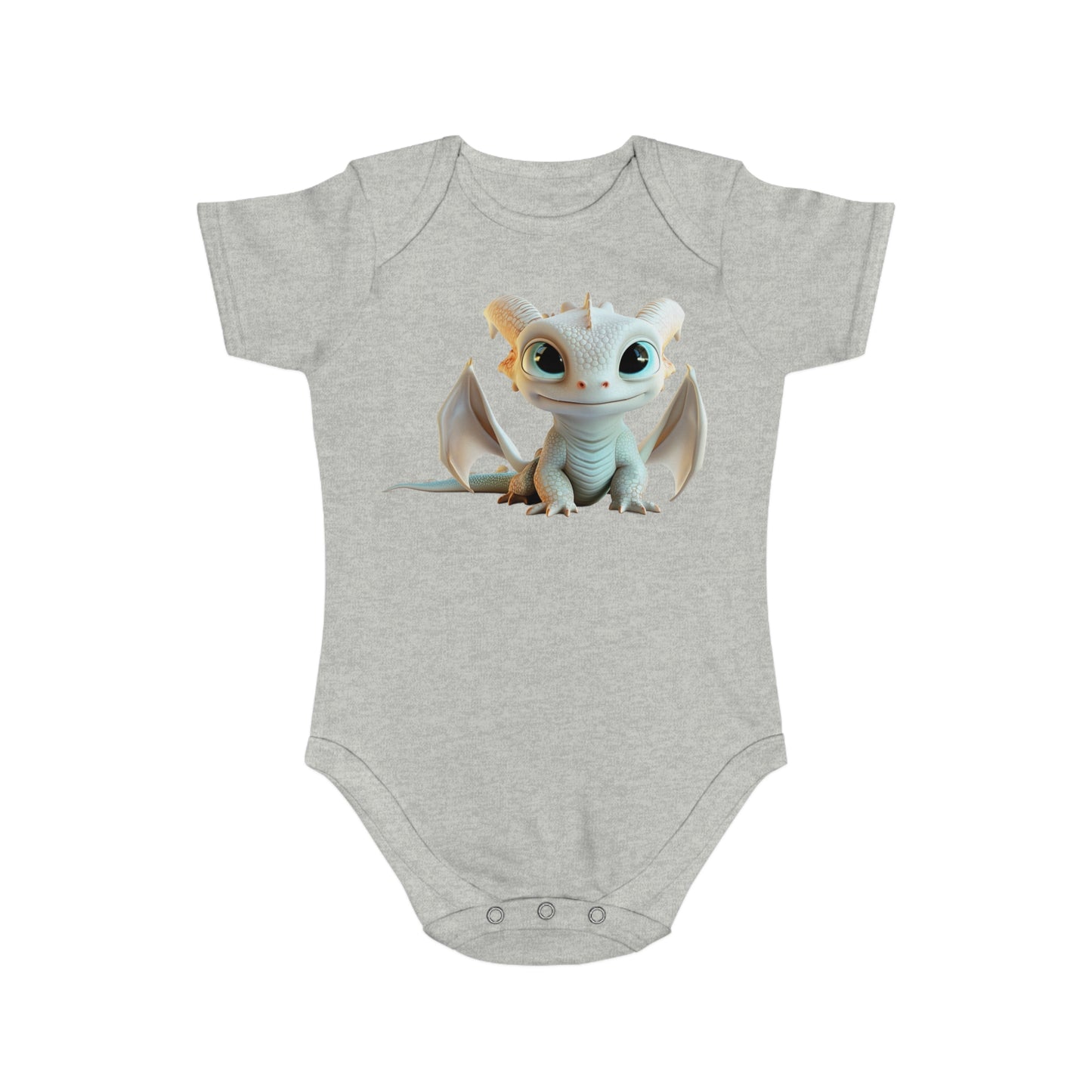 Short Sleeve Baby Bodysuit with Cute Baby Dragon | Teeny Tiny Dragons