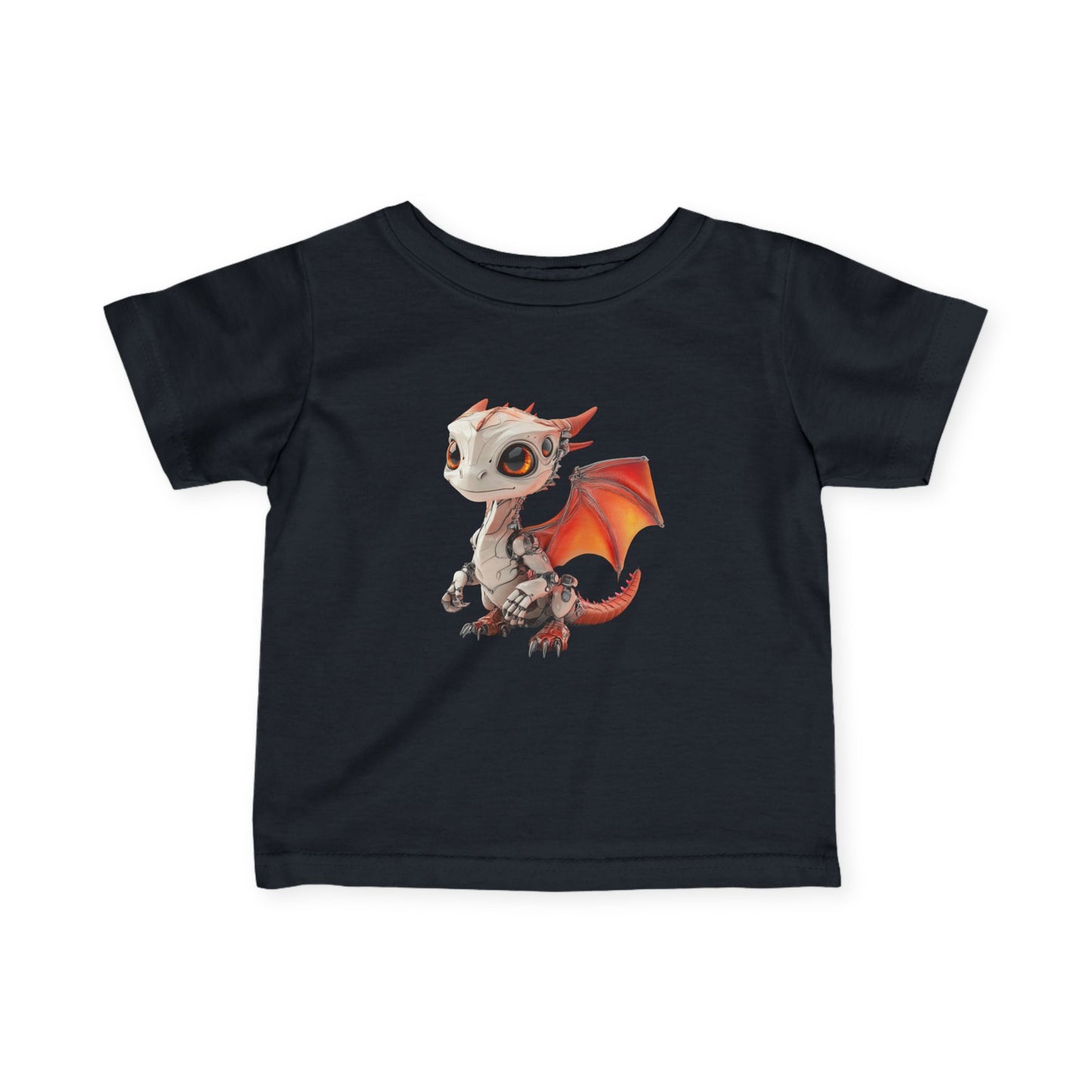 Cute Little Red Robot Dragon Infant Fine Jersey T-Shirt - Teeny Tiny Dragons