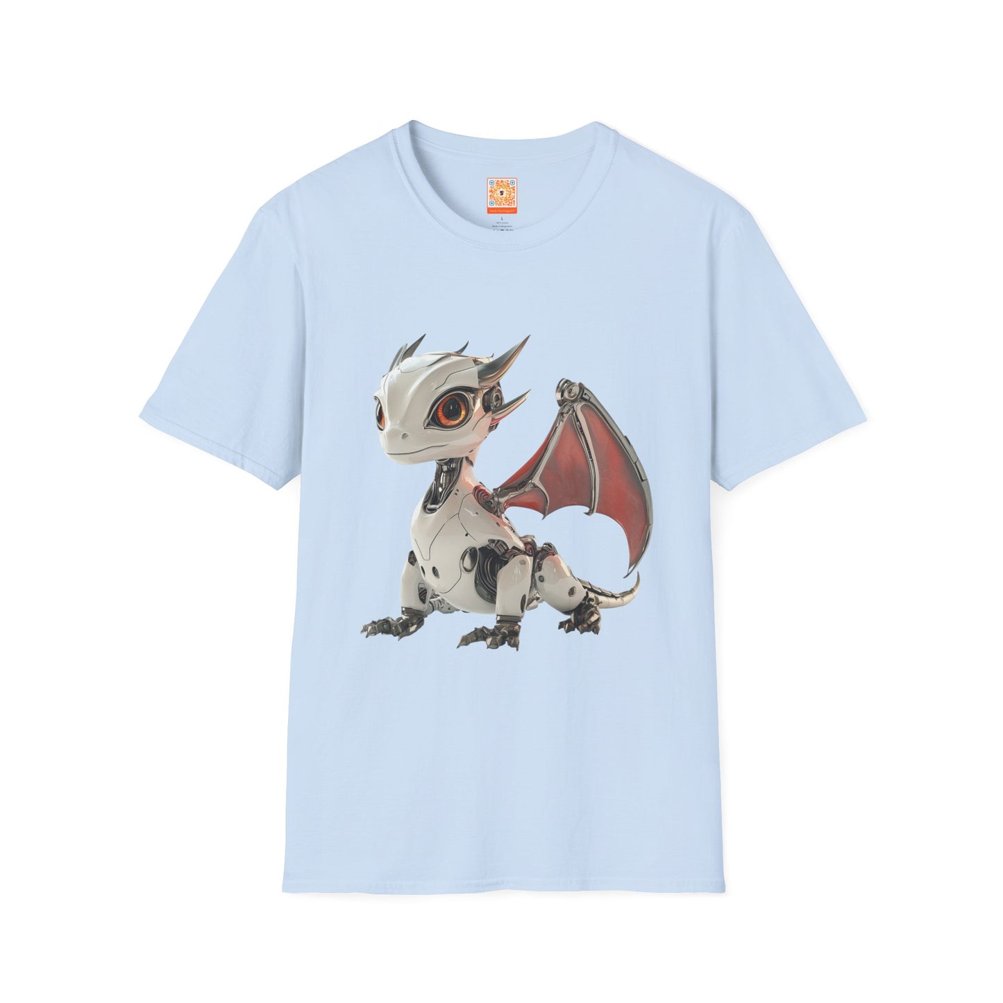 Sitting Robot Dragon Adult Unisex Softstyle T-Shirt - Teeny Tiny Dragons
