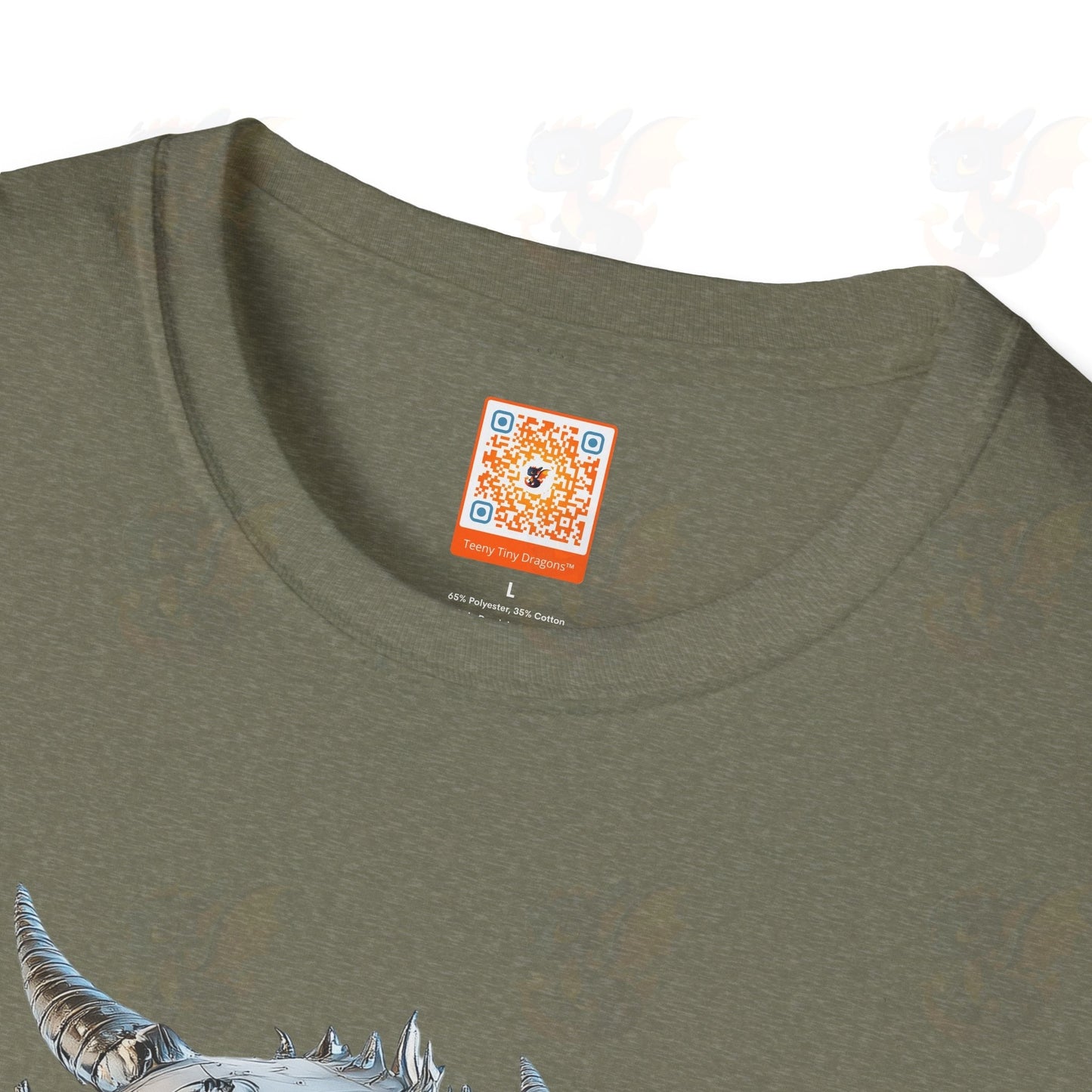 Cute Little Robot Dragon - Adult Robot Dragon Design Unisex Softstyle T-Shirt