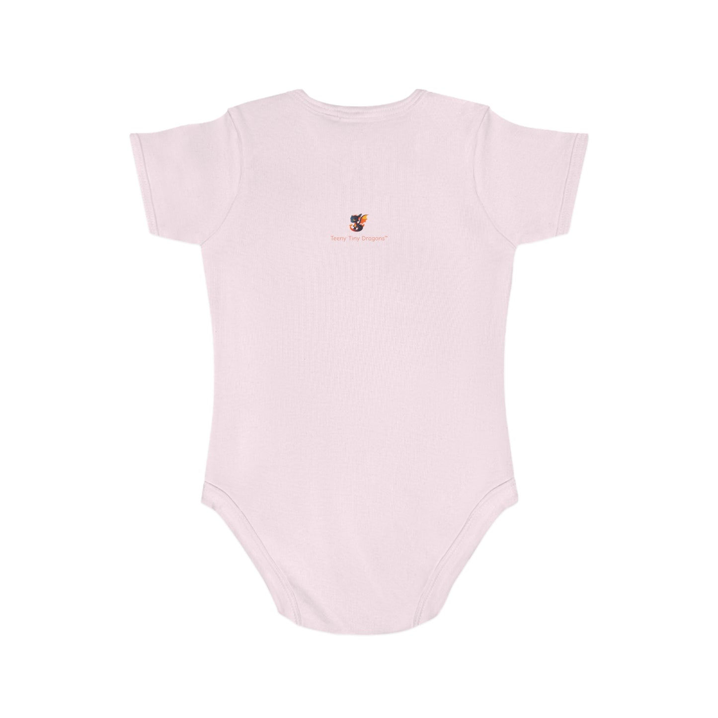 Short Sleeve Baby Bodysuit with an Adorable Baby Dragon