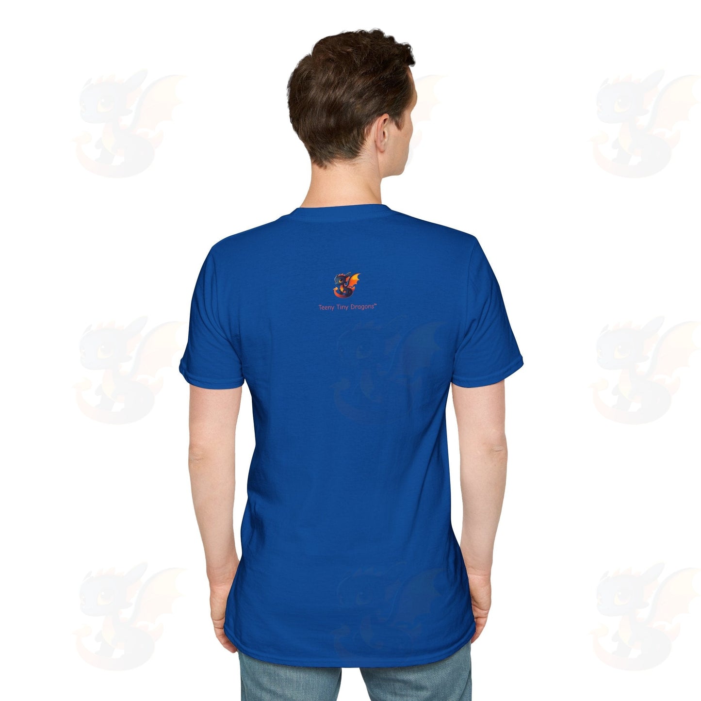 Cute Little Robot Dragon - Adult Robot Dragon Design Unisex Softstyle T-Shirt