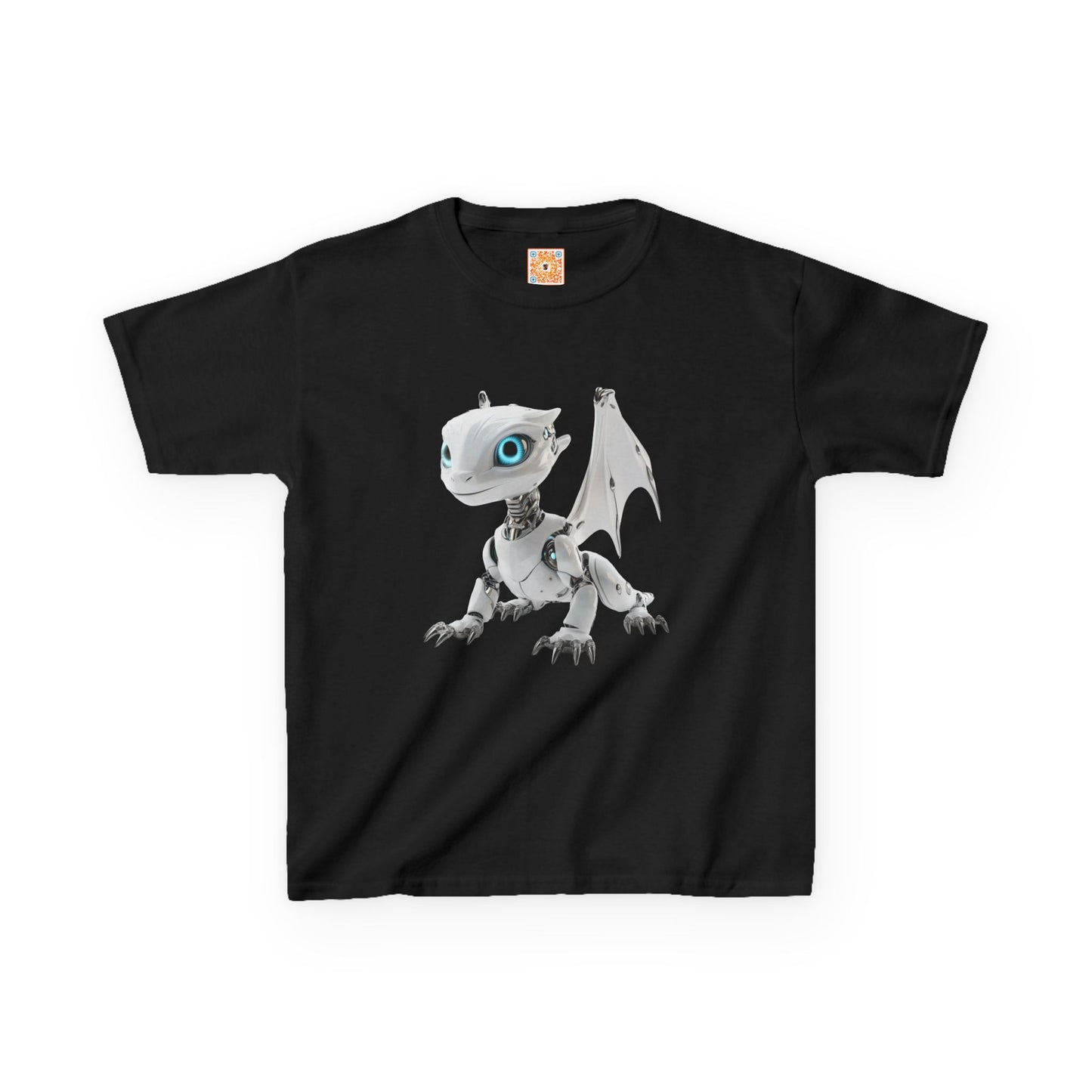 Blue Eyed Robot Dragon Heavy Cotton T-Shirt - Teeny Tiny Dragons