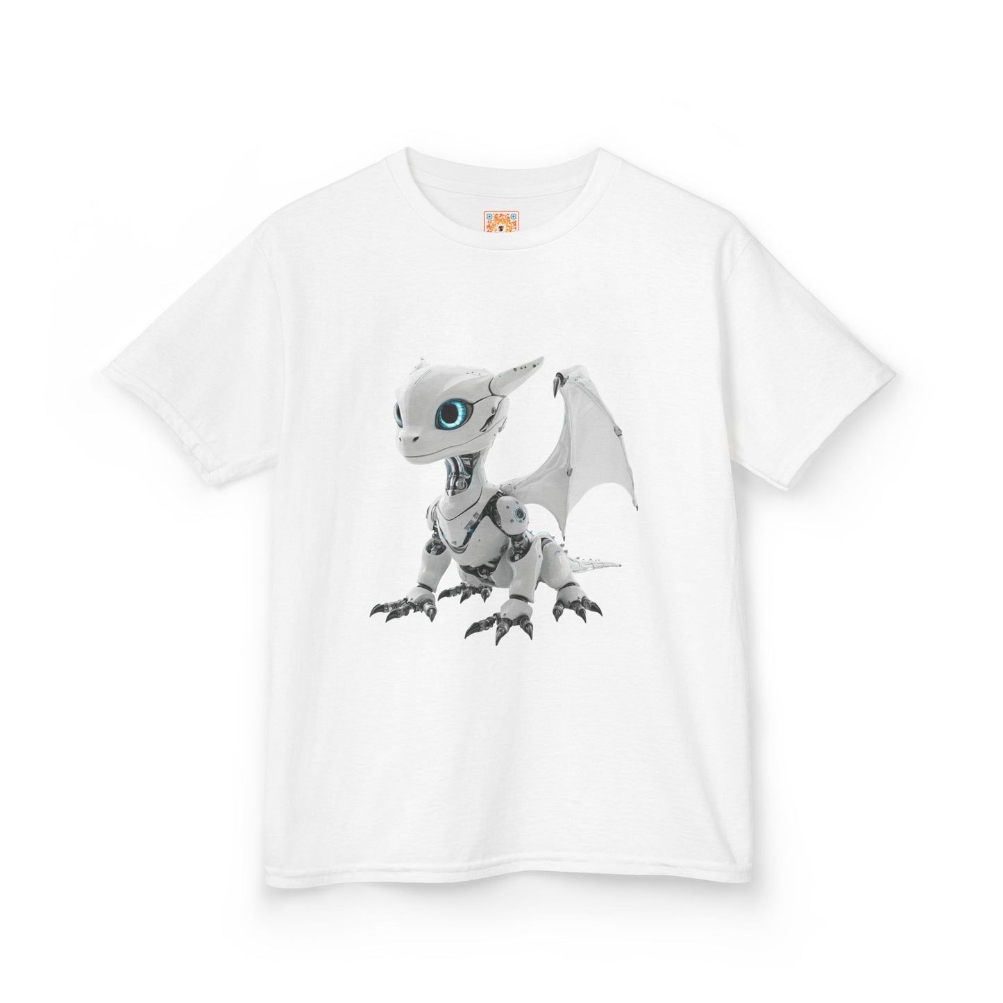 Little White Robot Dragon Kids Heavy Cotton T-Shirt - Teeny Tiny Dragons