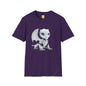White Robot Dragon Adult Unisex Softstyle T-Shirt - Teeny Tiny Dragons