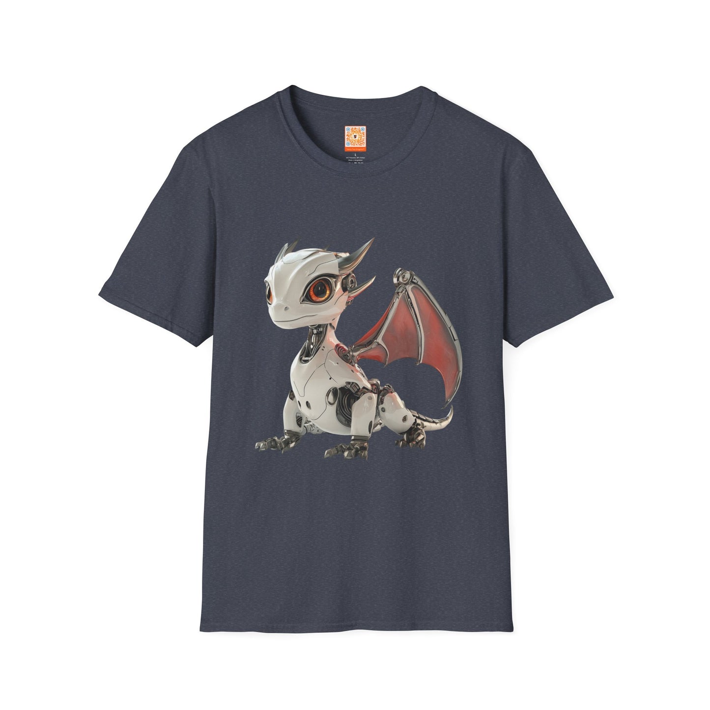 Sitting Robot Dragon Adult Unisex Softstyle T-Shirt - Teeny Tiny Dragons