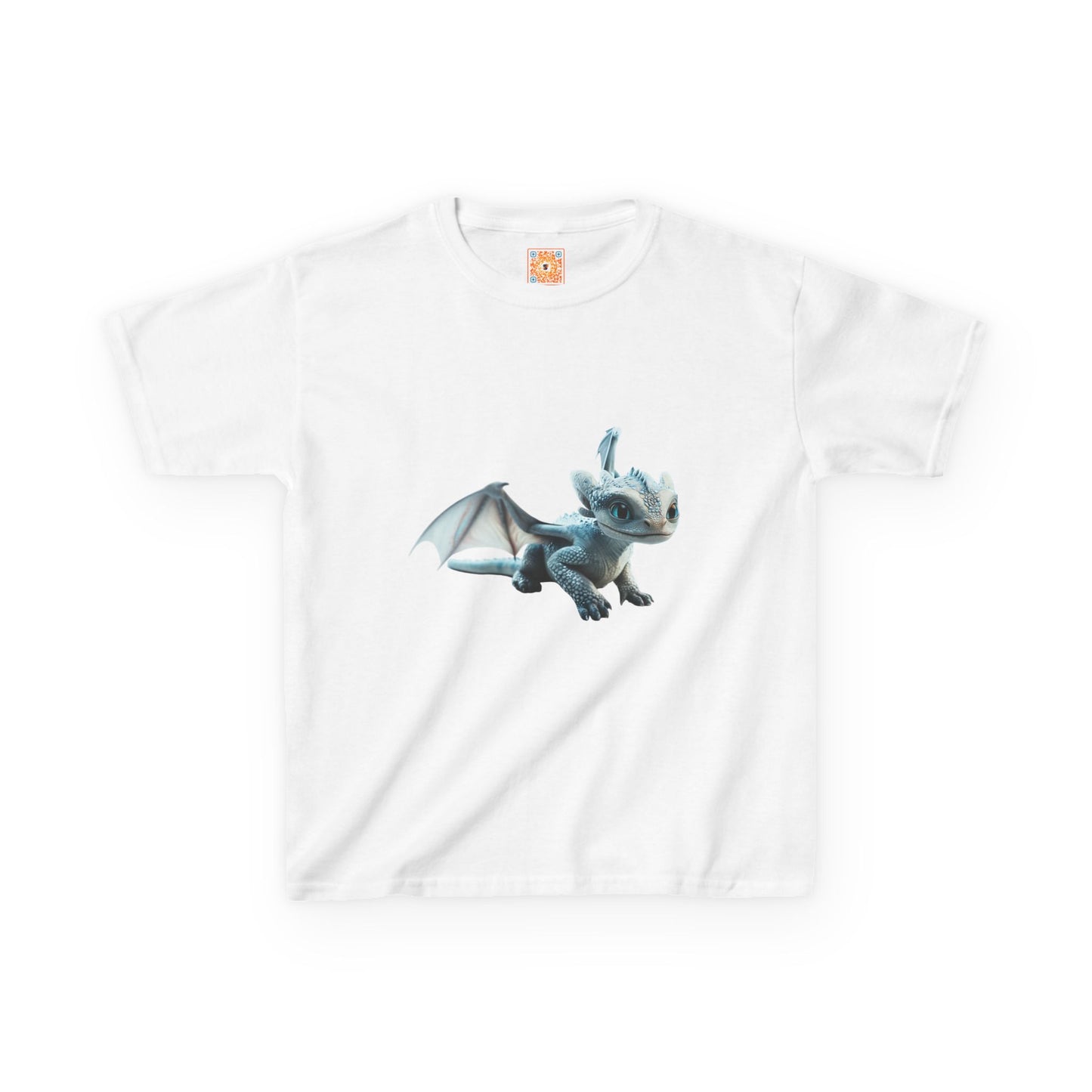 Flying White Dragon Kids Heavy Cotton T-Shirt - Teeny Tiny Dragons