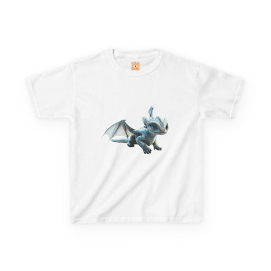 Flying White Dragon Kids Heavy Cotton T-Shirt - Teeny Tiny Dragons