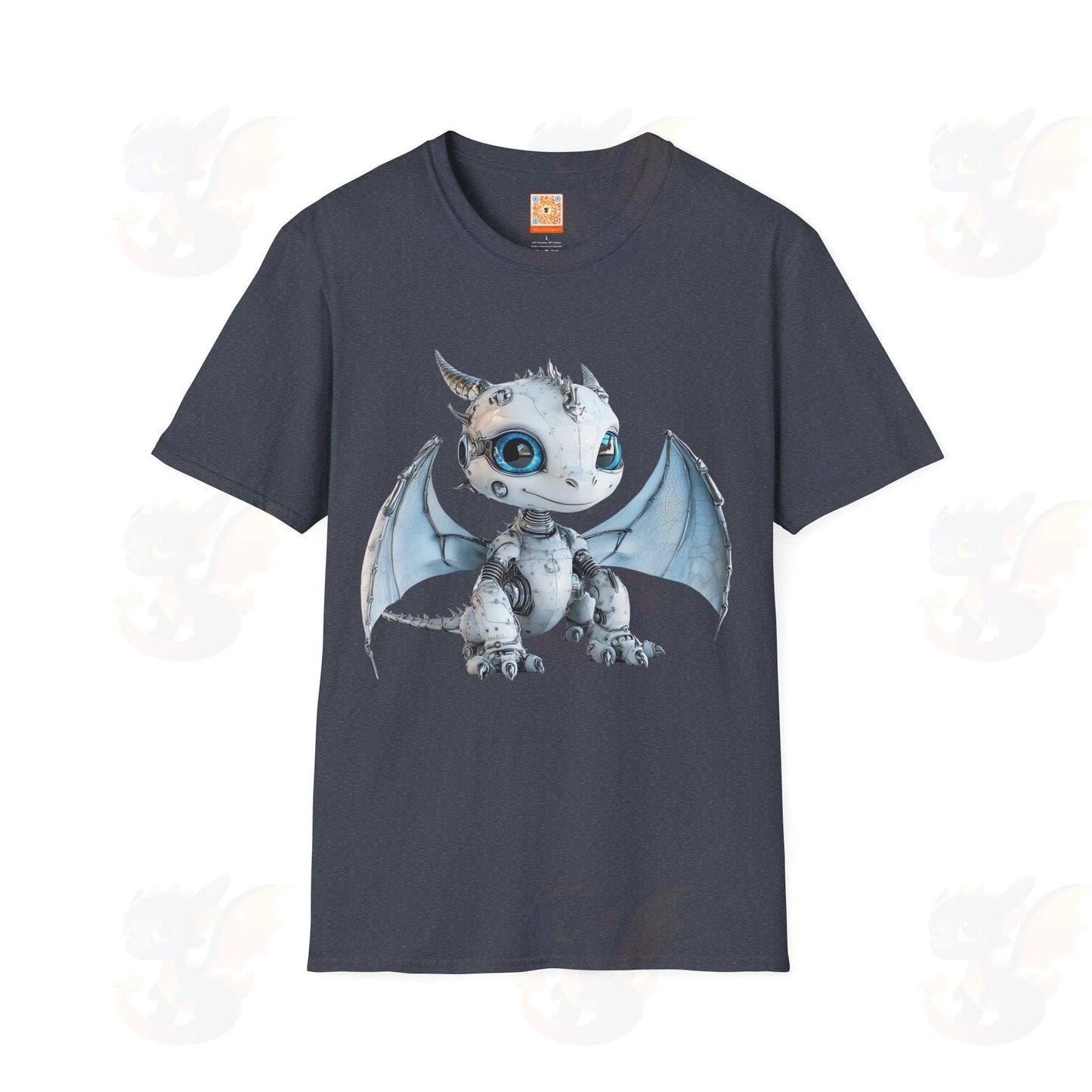Cute Little Robot Dragon - Adult Robot Dragon Design Unisex Softstyle T-Shirt