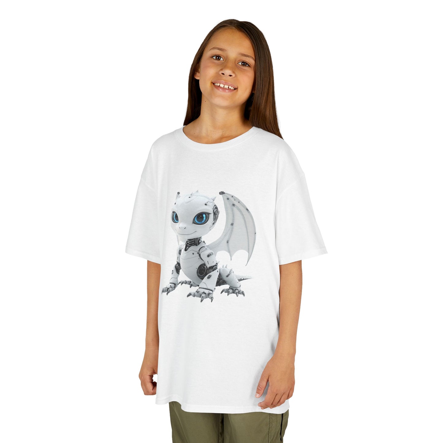 Happy Robot Dragon Kids Heavy Cotton T-Shirt - Teeny Tiny Dragons