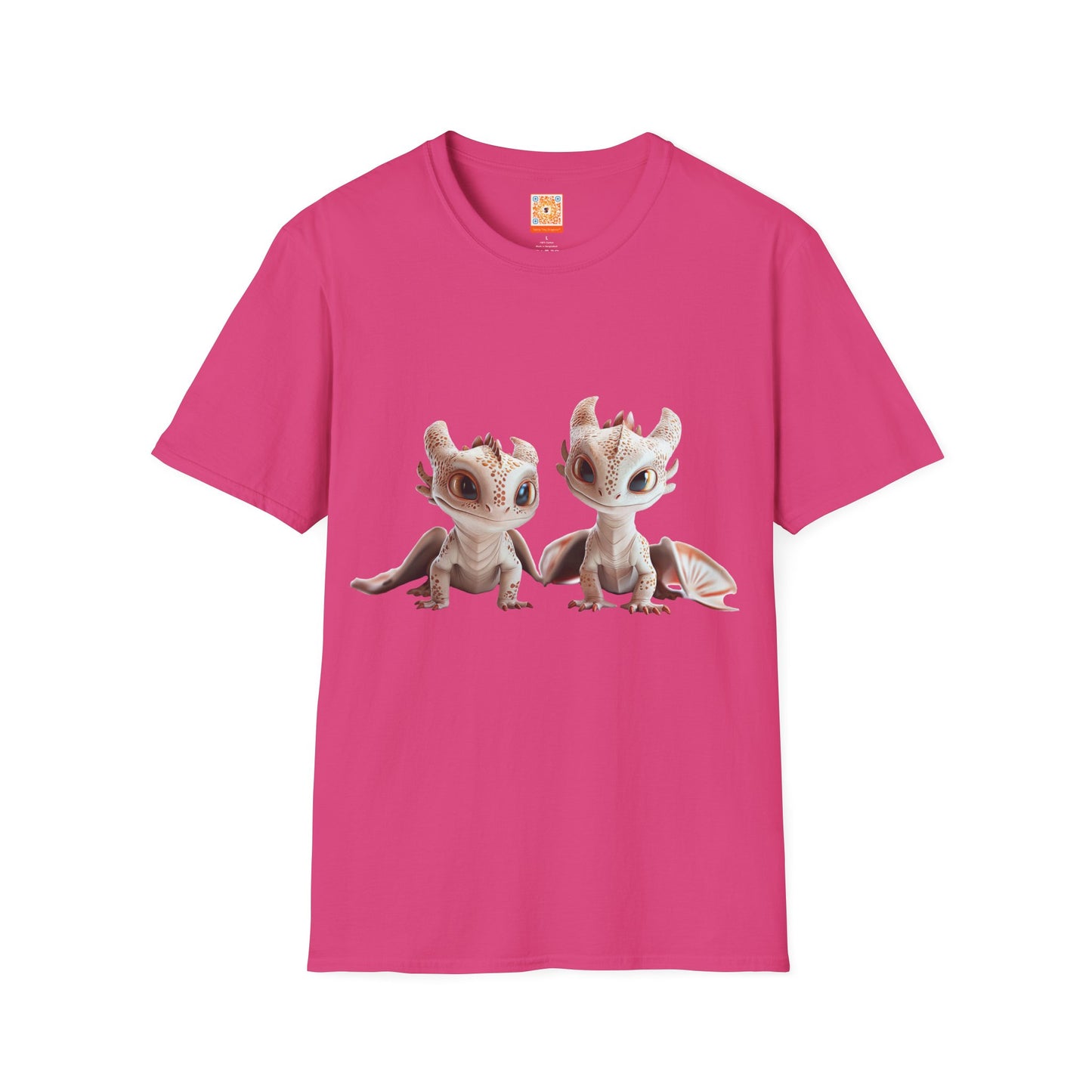 Twin Baby Dragons Adult Unisex Softstyle T-Shirt - Teeny Tiny Dragons
