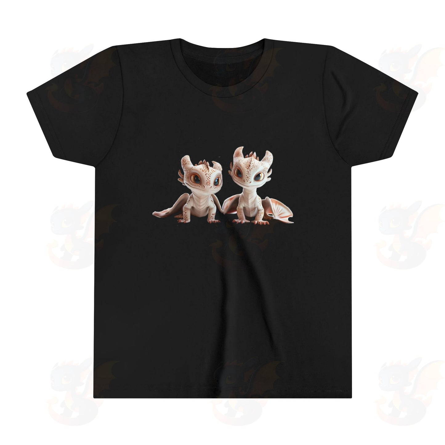 Teeny Tiny Dragons® artwork of a cute baby dragon and a baby dragon with a bow, sitting side-by-side.