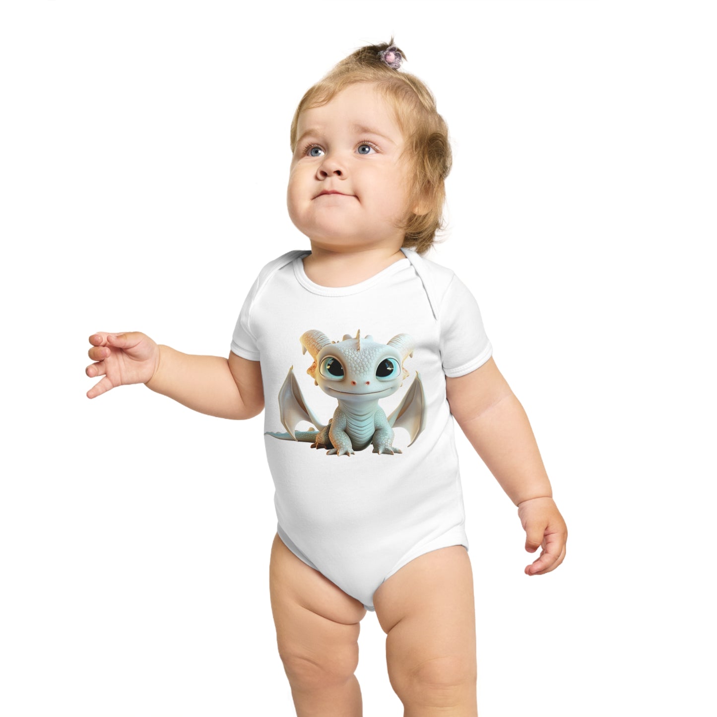 Short Sleeve Baby Bodysuit with Cute Baby Dragon | Teeny Tiny Dragons