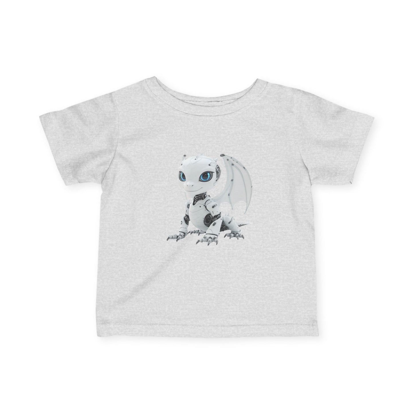White Robot Dragon Infant Fine Jersey T-Shirt - Teeny Tiny Dragons