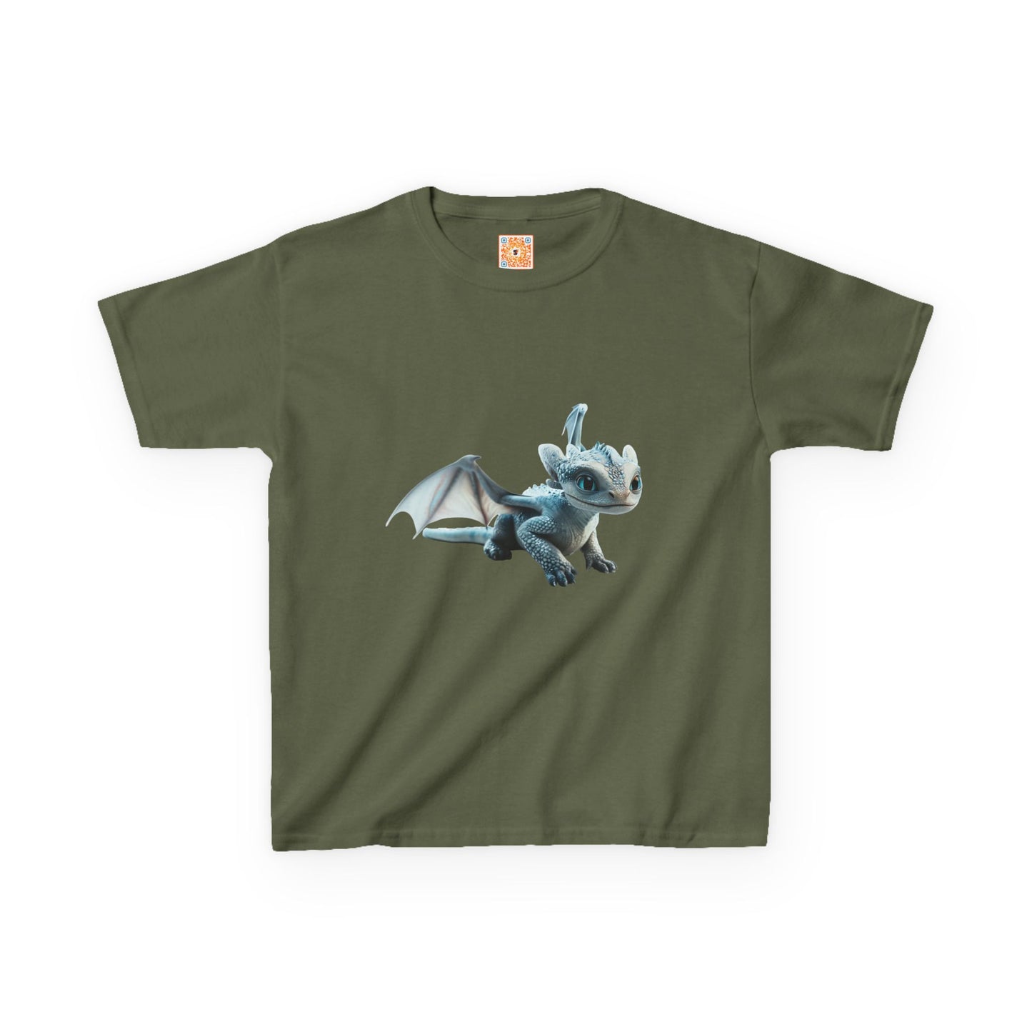 Flying White Dragon Kids Heavy Cotton T-Shirt - Teeny Tiny Dragons