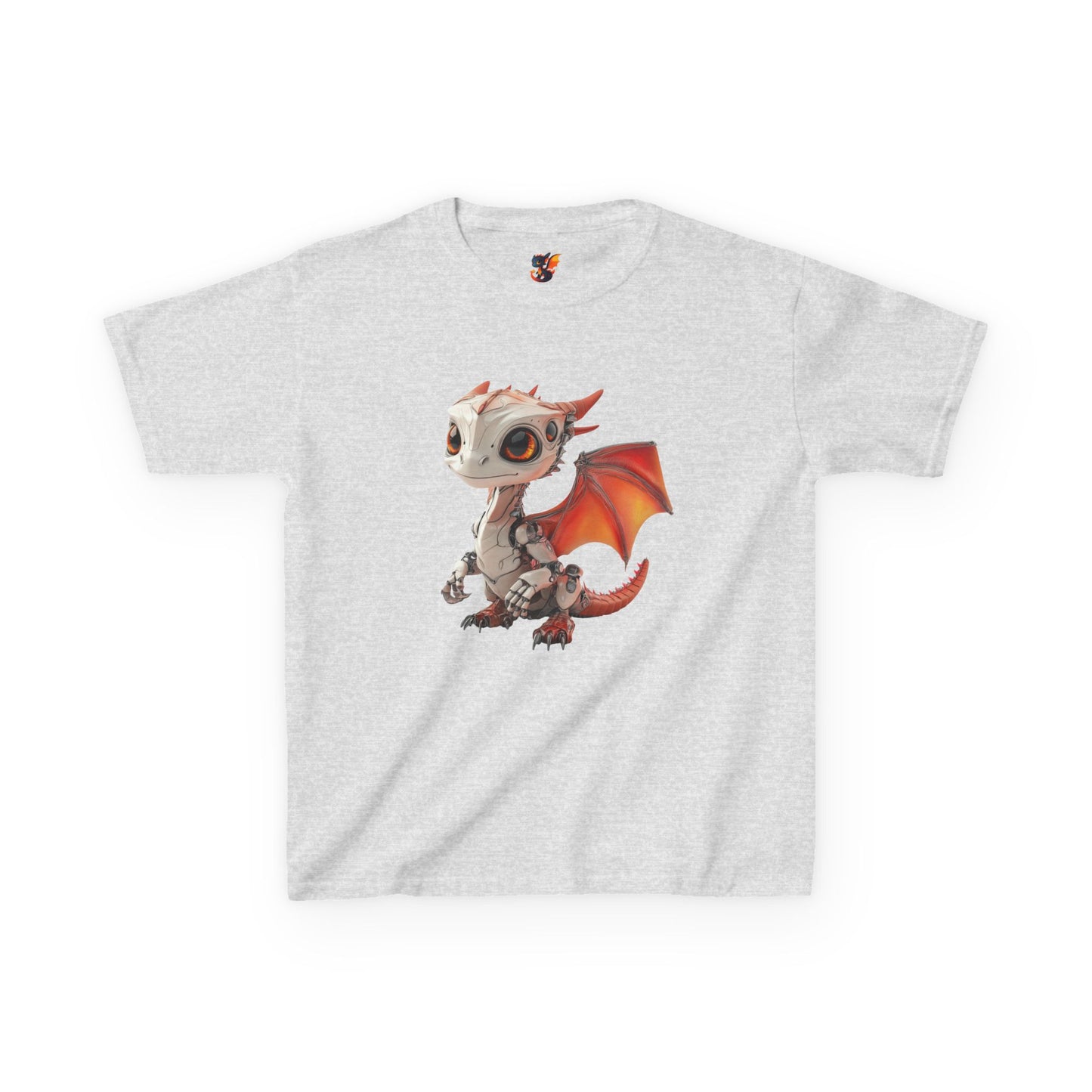 Red Robot Dragon Kids Heavy Cotton T-Shirt - Teeny Tiny Dragons