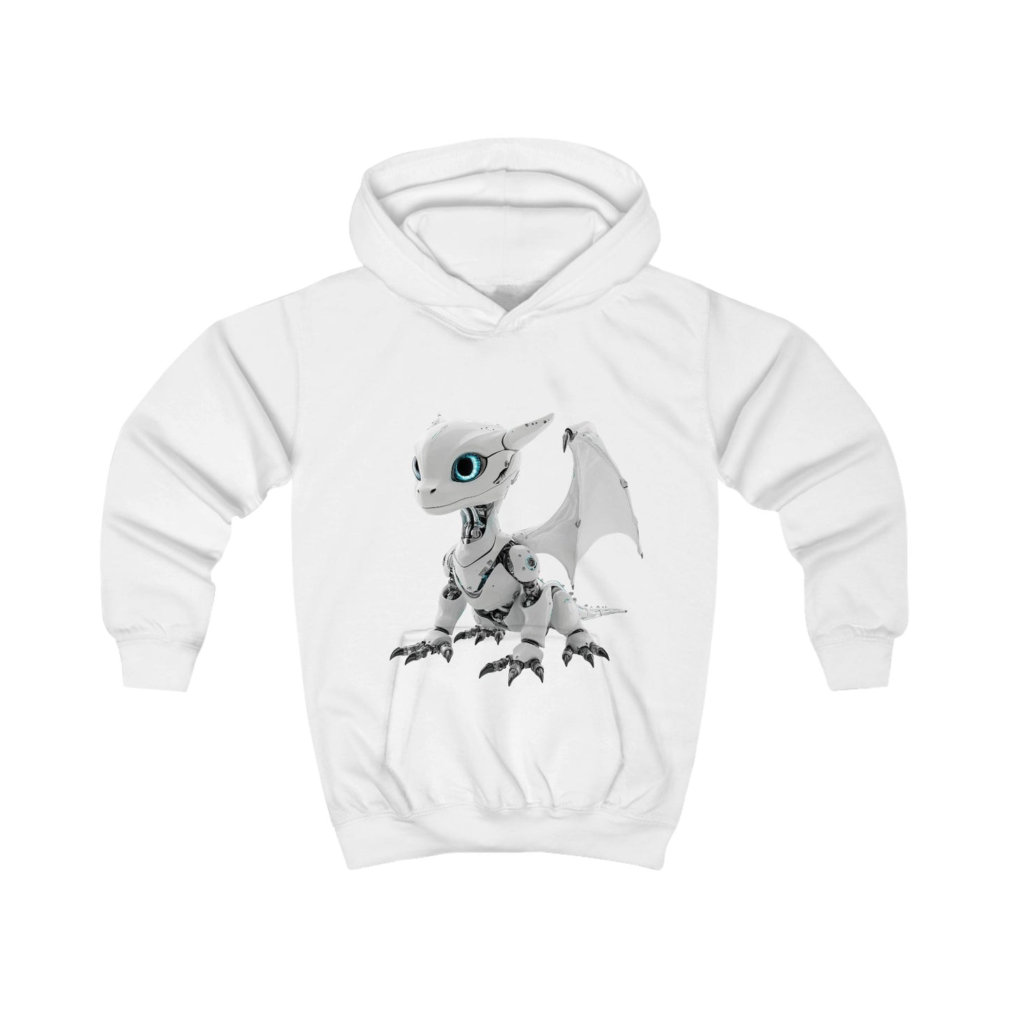Grey Robot Dragon Kids Hoodie | Teeny Tiny Dragons