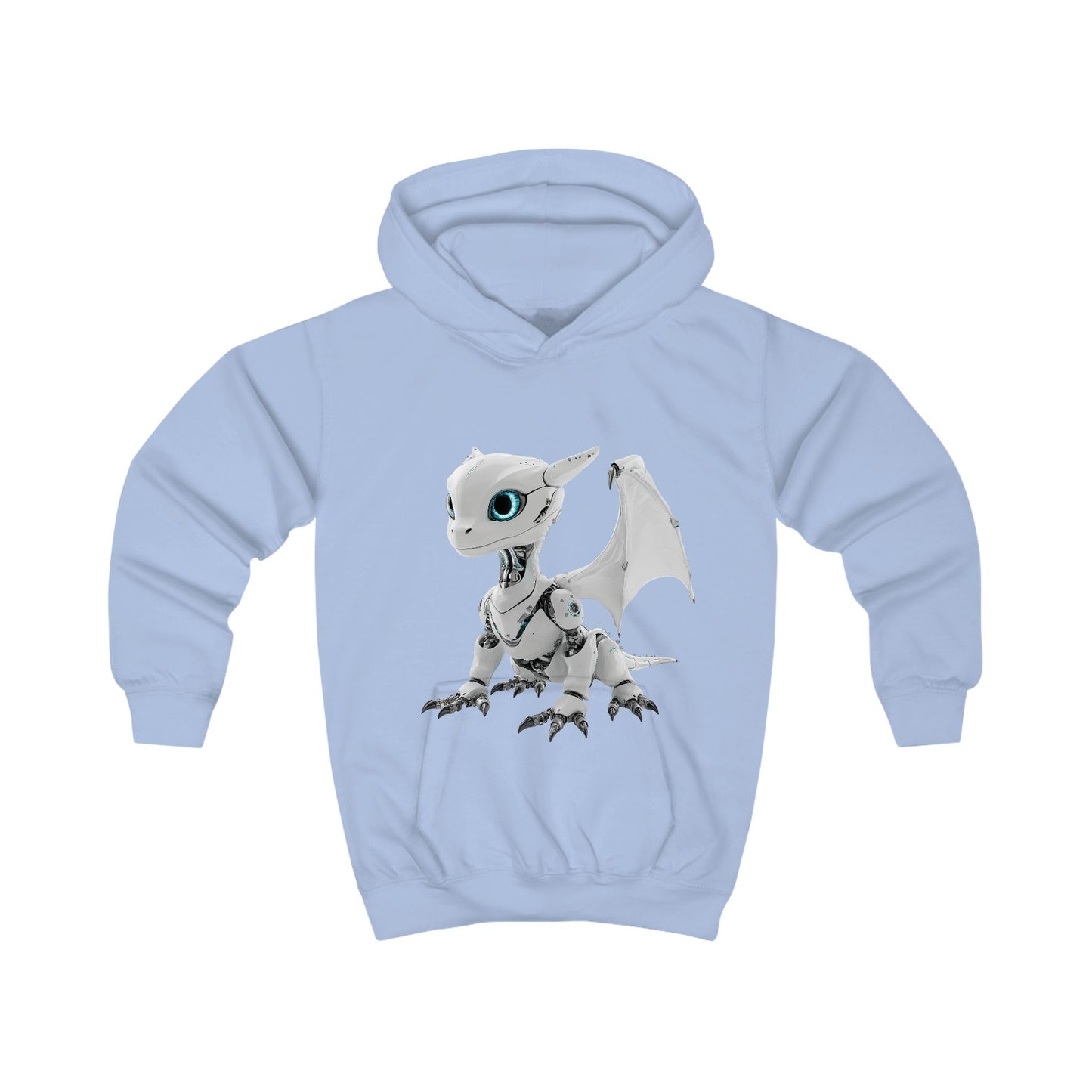 Grey Robot Dragon Kids Hoodie | Teeny Tiny Dragons