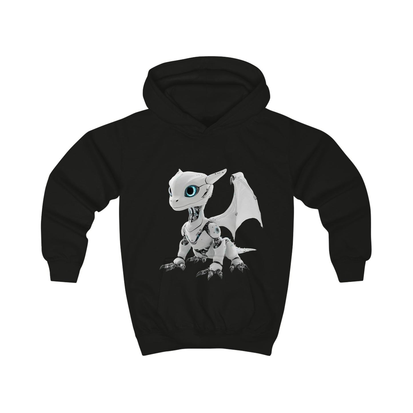 Grey Robot Dragon Kids Hoodie | Teeny Tiny Dragons