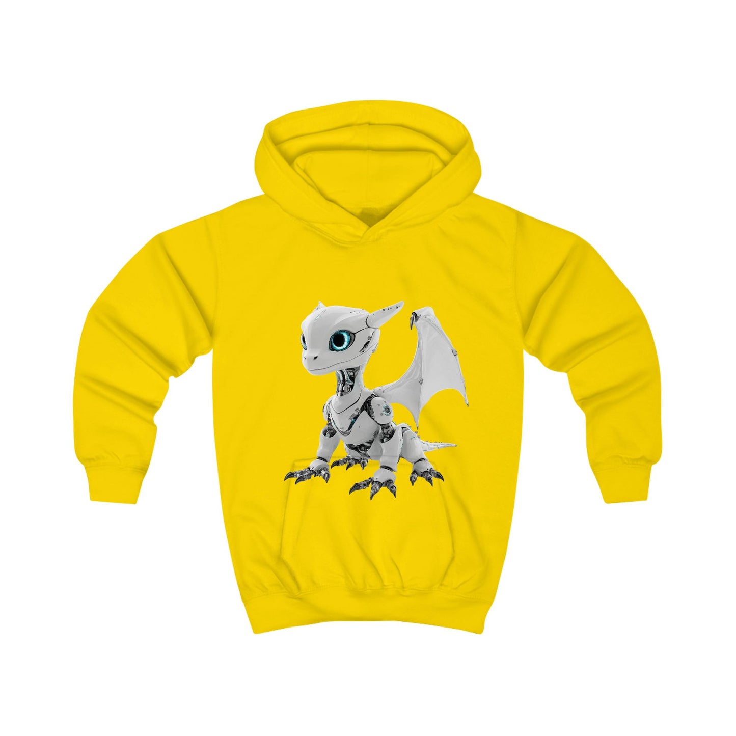 Grey Robot Dragon Kids Hoodie | Teeny Tiny Dragons