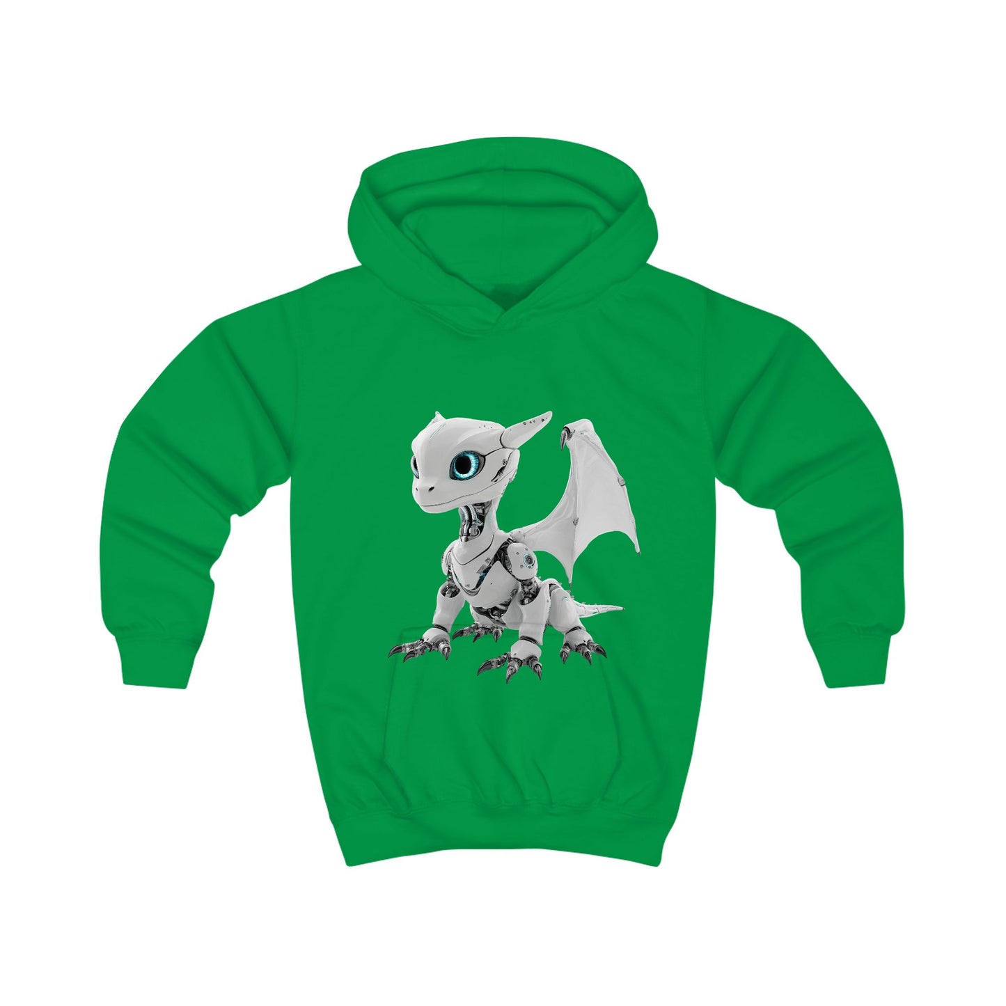 Grey Robot Dragon Kids Hoodie | Teeny Tiny Dragons