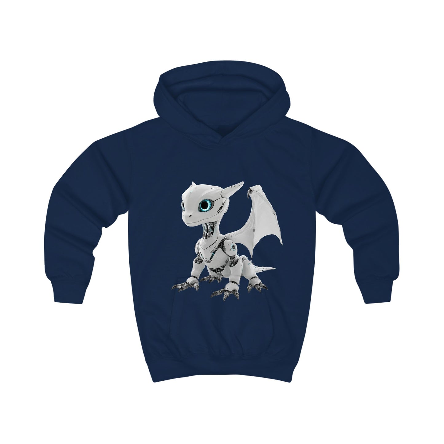 Grey Robot Dragon Kids Hoodie | Teeny Tiny Dragons