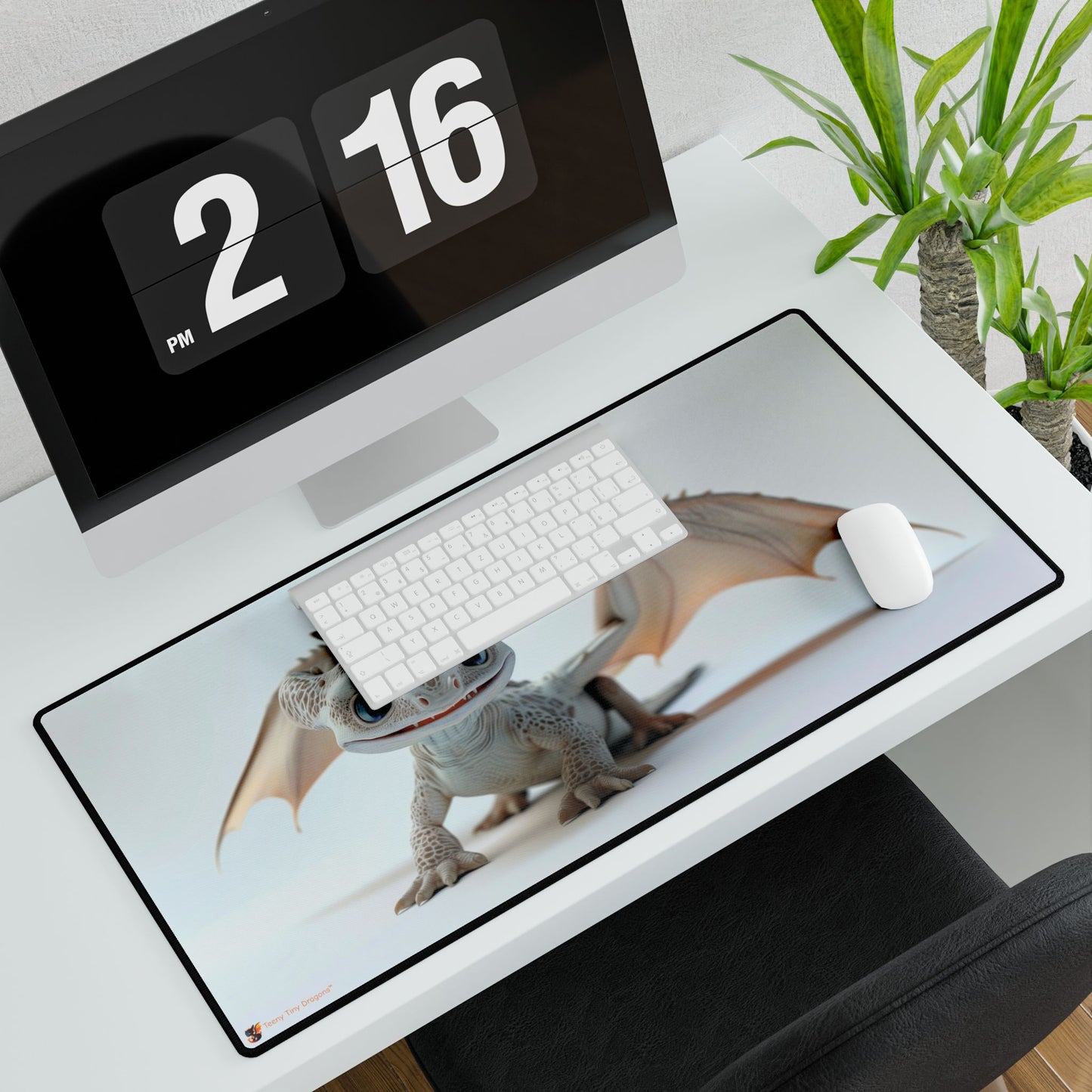 Happy Smiley Little Dragon Mouse Mat - Teeny Tiny Dragons