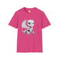 White Robot Dragon Adult Unisex Softstyle T-Shirt - Teeny Tiny Dragons