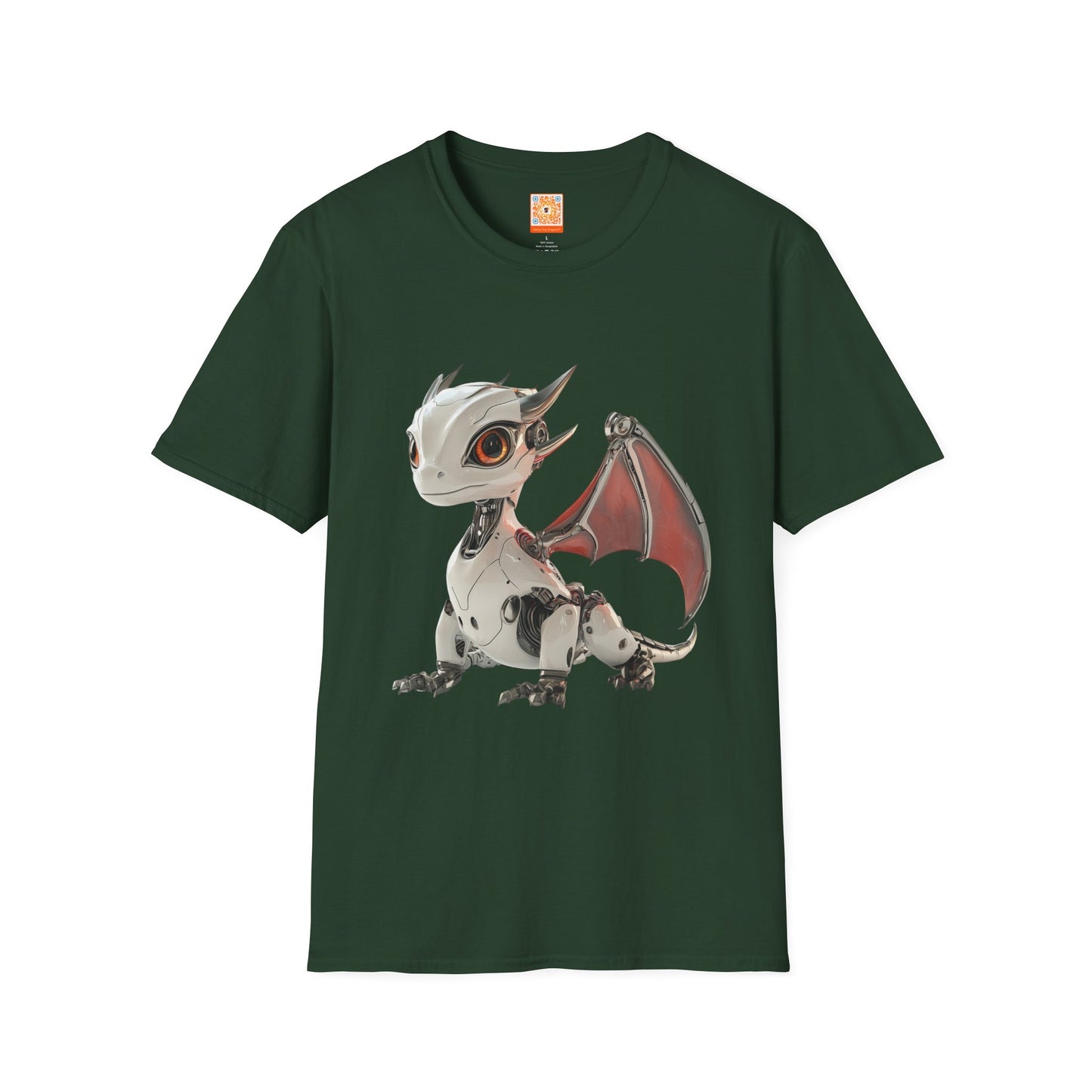 Sitting Robot Dragon Adult Unisex Softstyle T-Shirt - Teeny Tiny Dragons