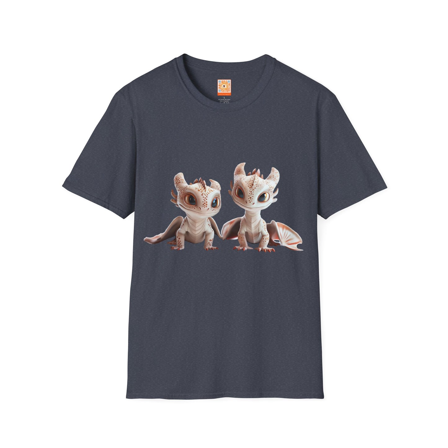 Twin Baby Dragons Adult Unisex Softstyle T-Shirt - Teeny Tiny Dragons
