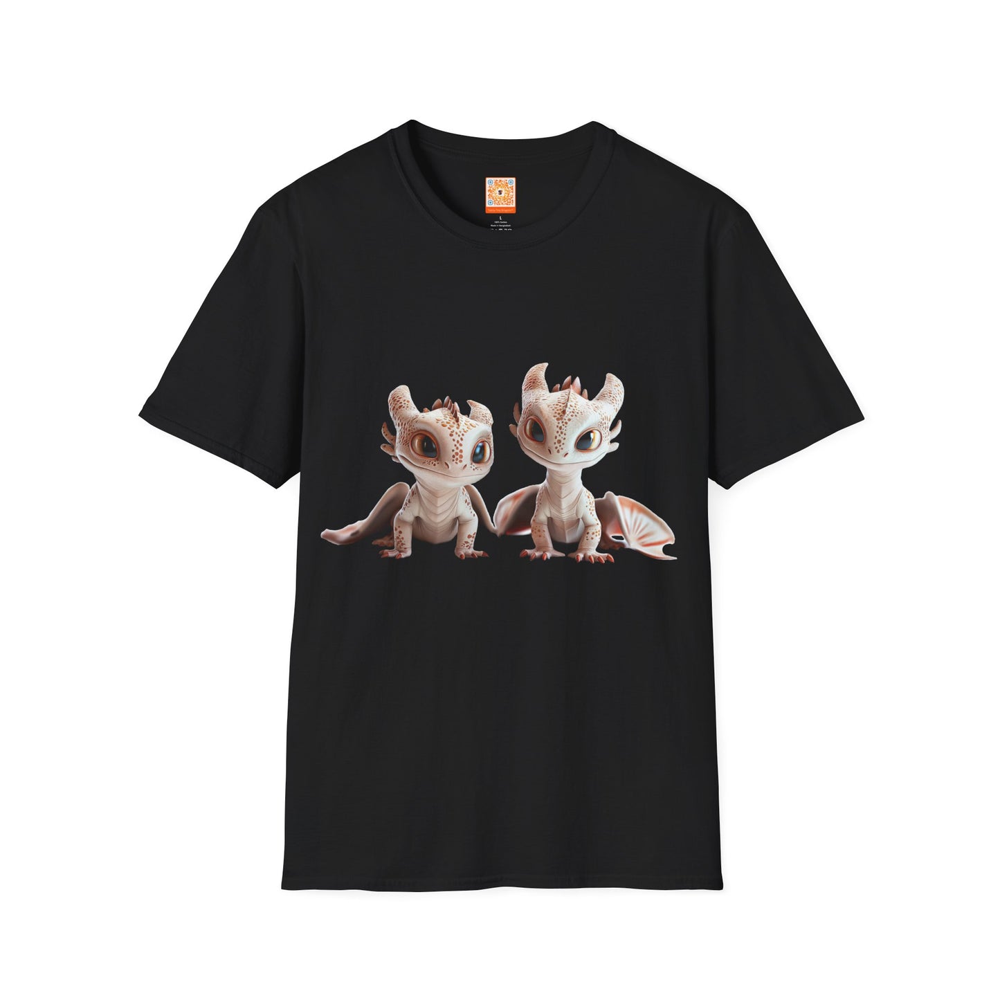Twin Baby Dragons Adult Unisex Softstyle T-Shirt - Teeny Tiny Dragons