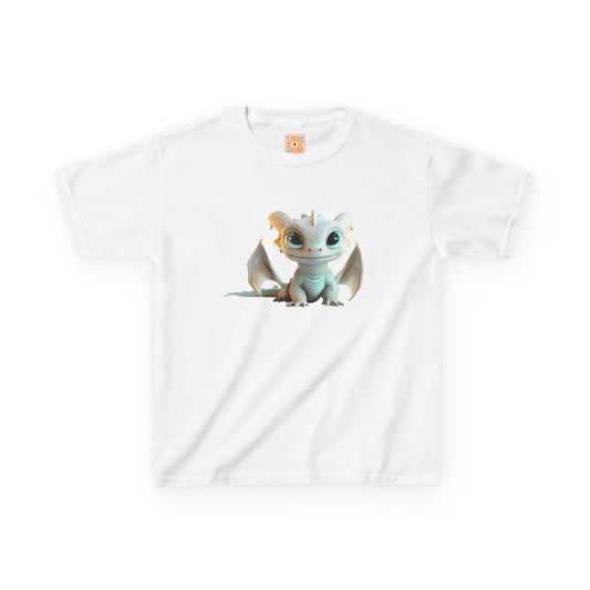 Very Cute Pale Dragon Kids Heavy Cotton T-Shirt - Teeny Tiny Dragons