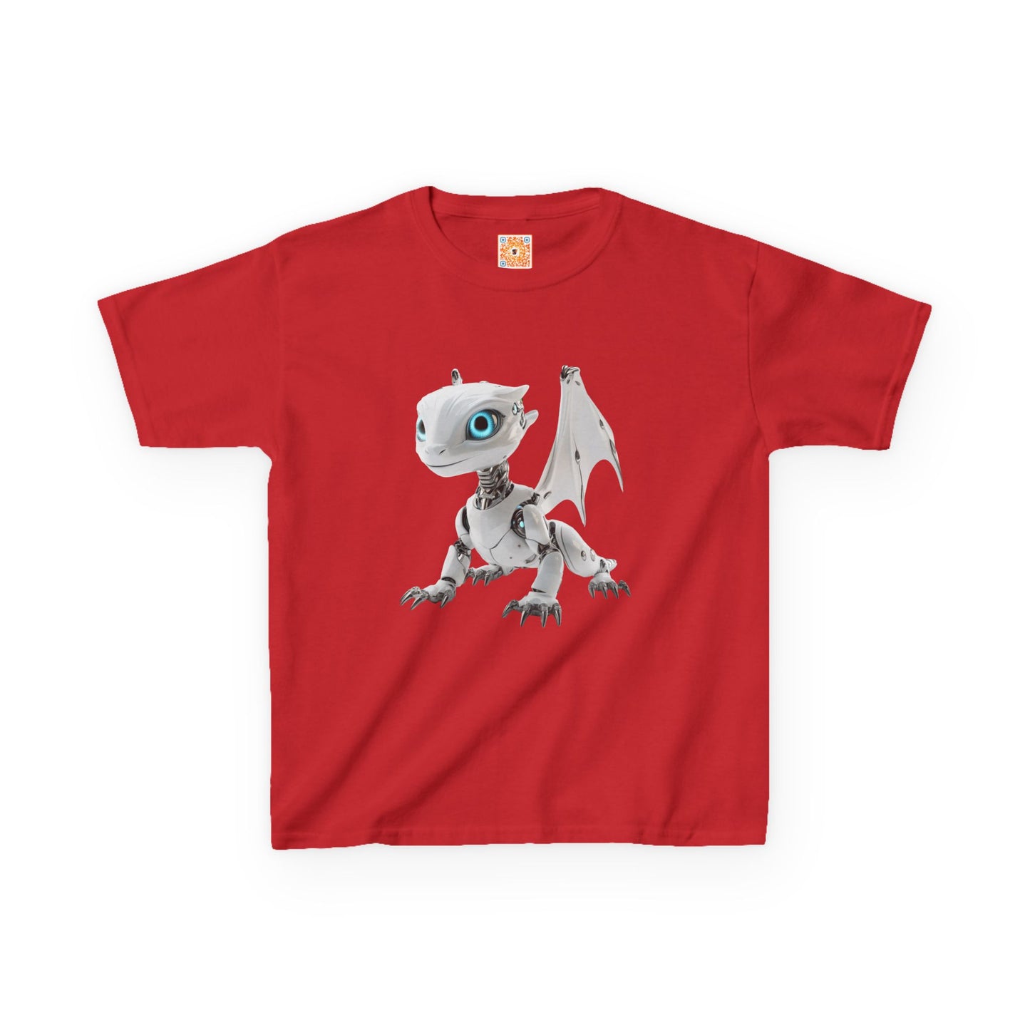 Blue Eyed Robot Dragon Heavy Cotton T-Shirt - Teeny Tiny Dragons