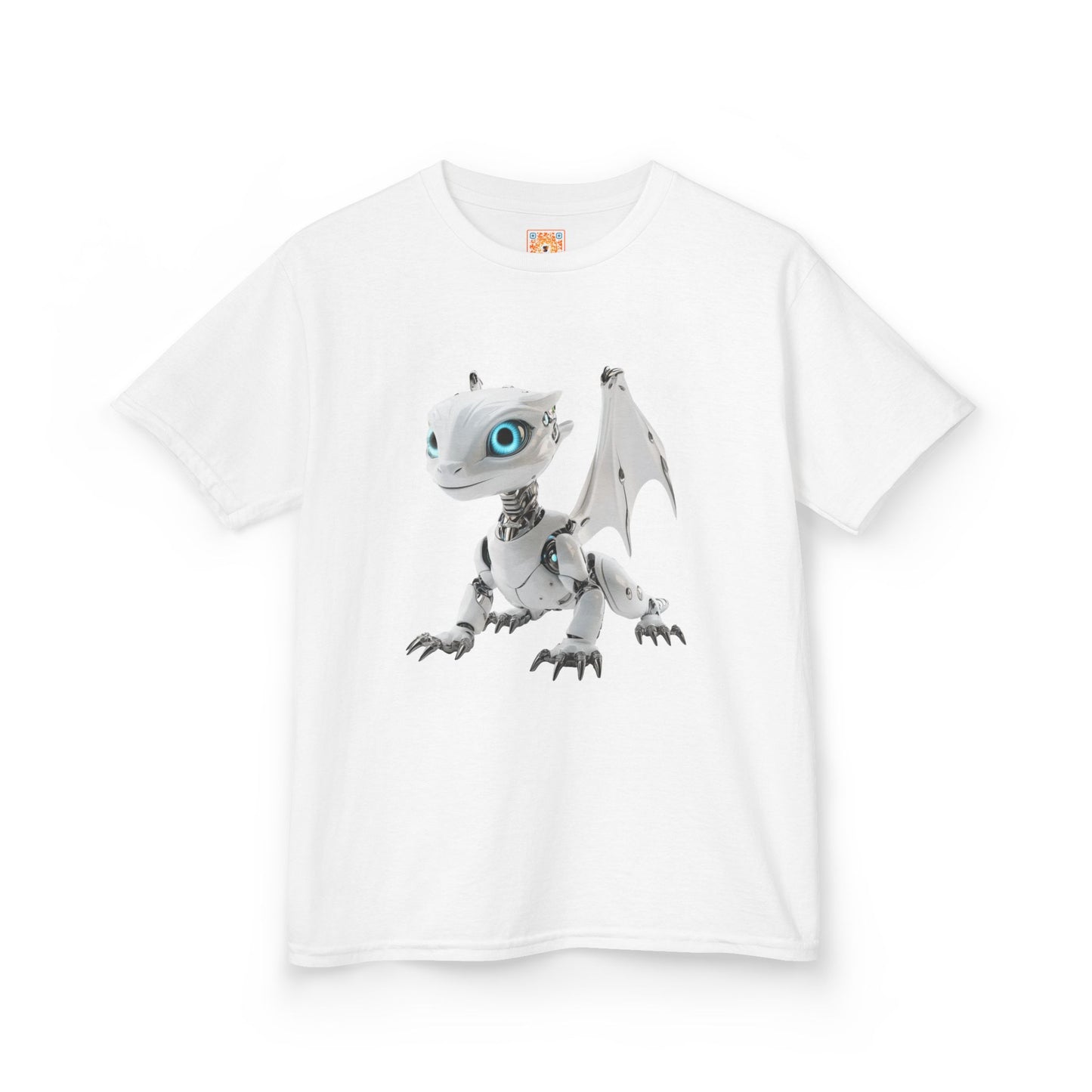Blue Eyed Robot Dragon Heavy Cotton T-Shirt - Teeny Tiny Dragons