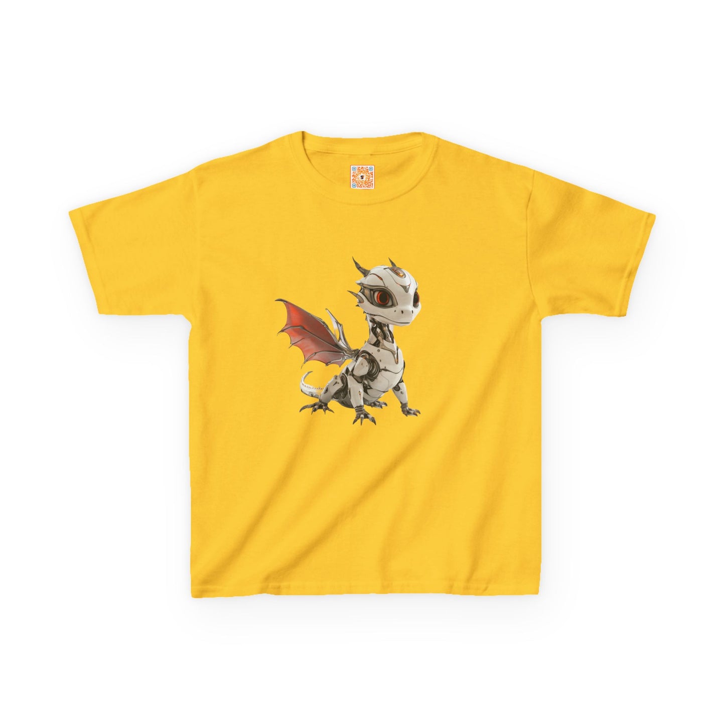 Amber Robot Dragon Heavy Cotton T-Shirt - Teeny Tiny Dragons