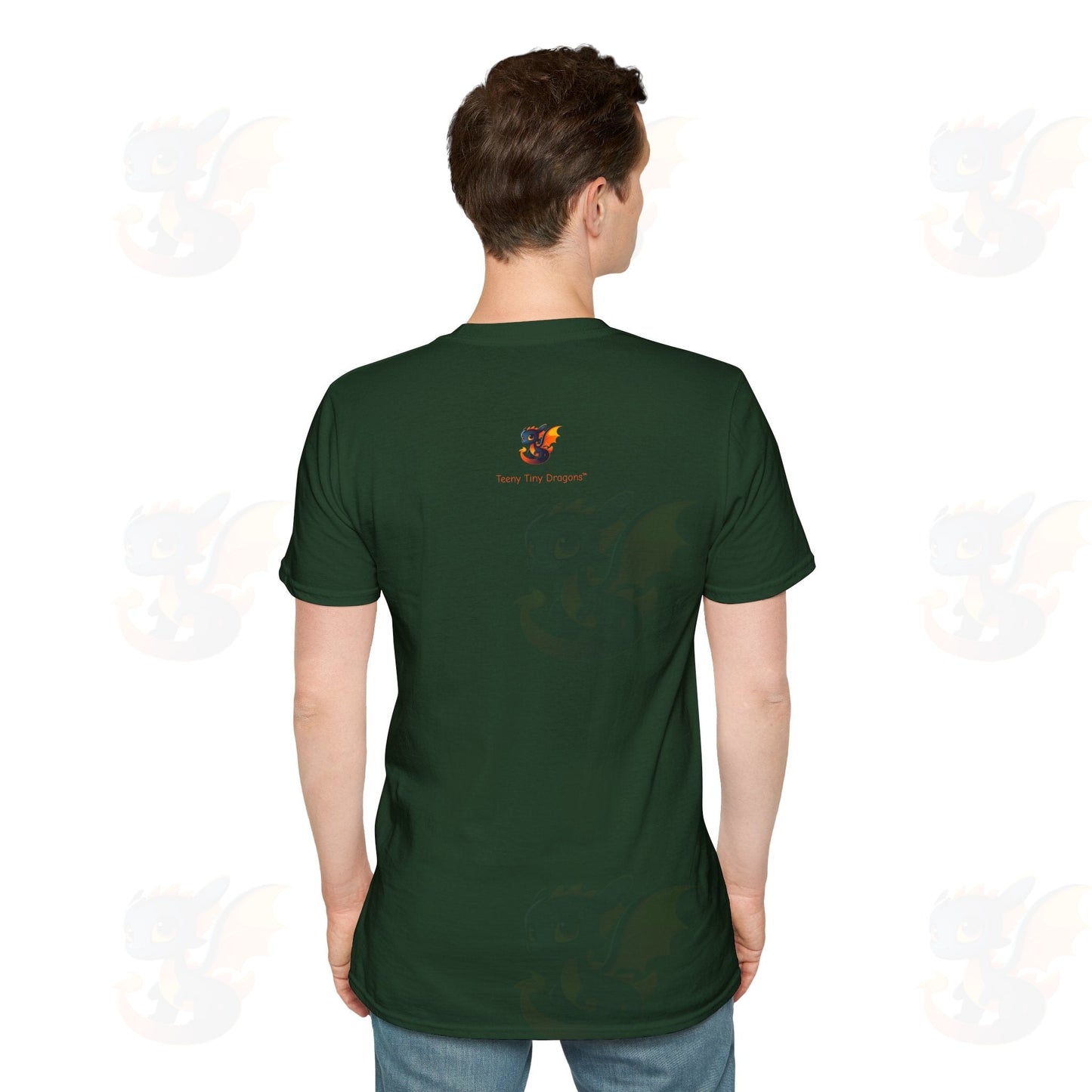 Cute Little Robot Dragon - Adult Robot Dragon Design Unisex Softstyle T-Shirt