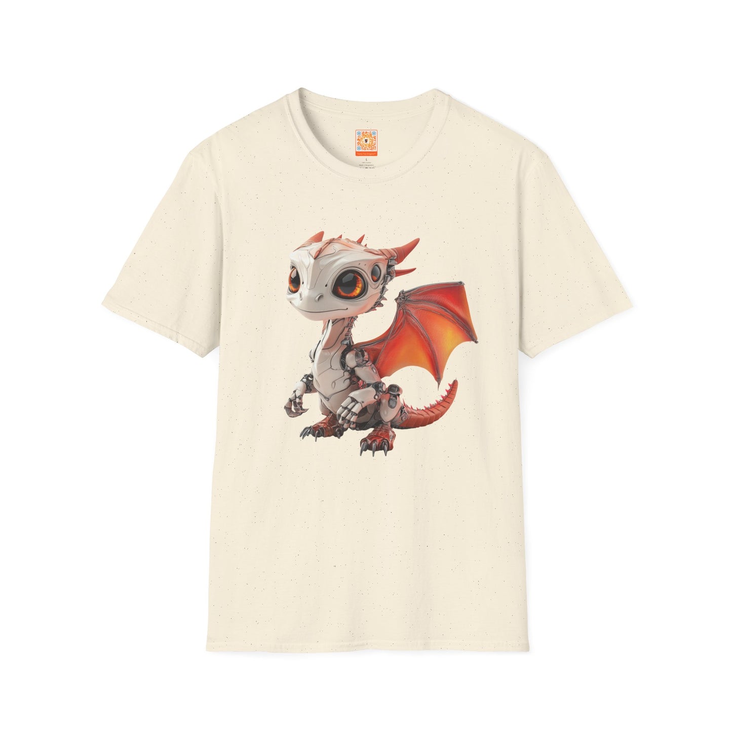Big Eyed Baby Robot Dragon Adult Unisex Softstyle T-Shirt - Teeny Tiny Dragons