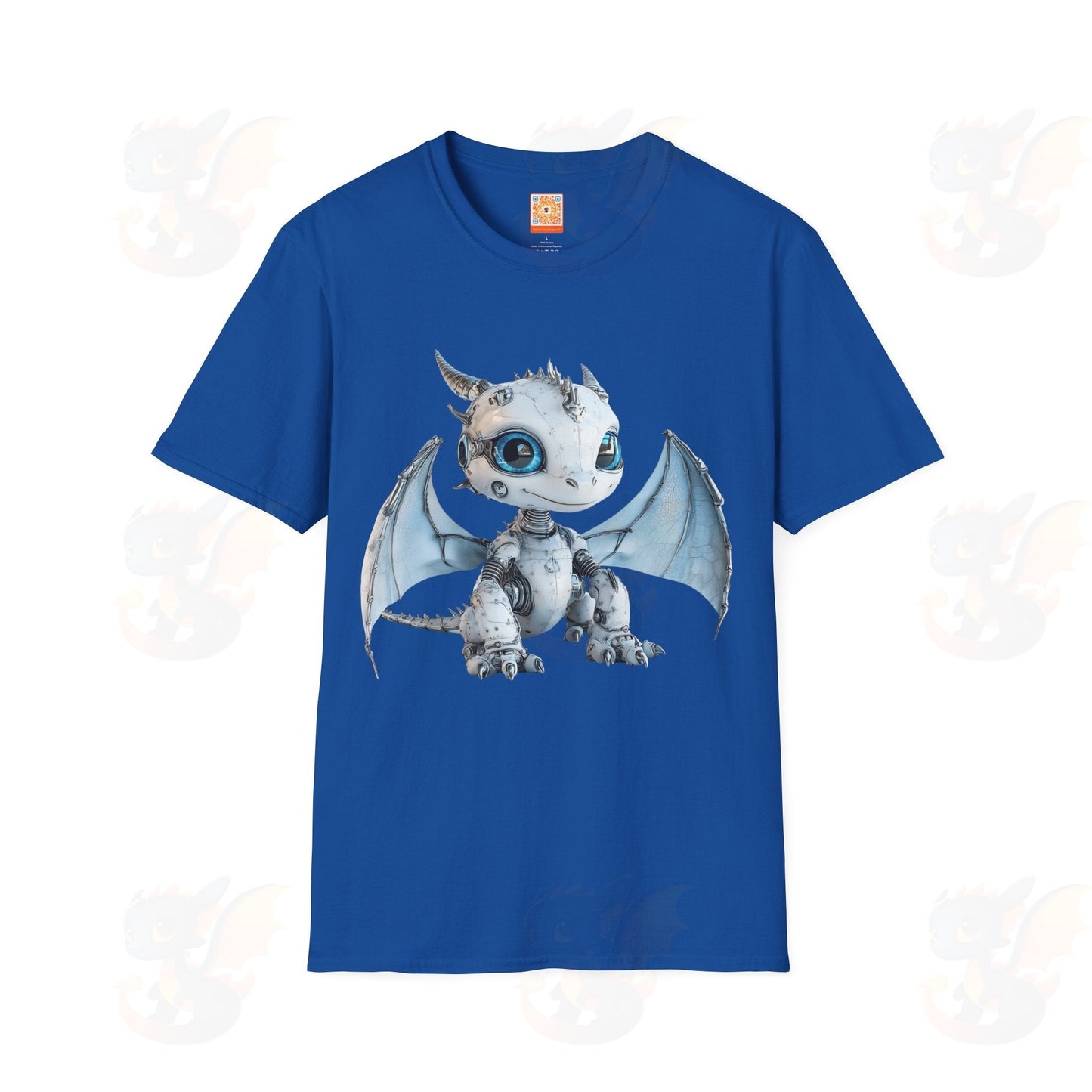 Cute Little Robot Dragon - Adult Robot Dragon Design Unisex Softstyle T-Shirt