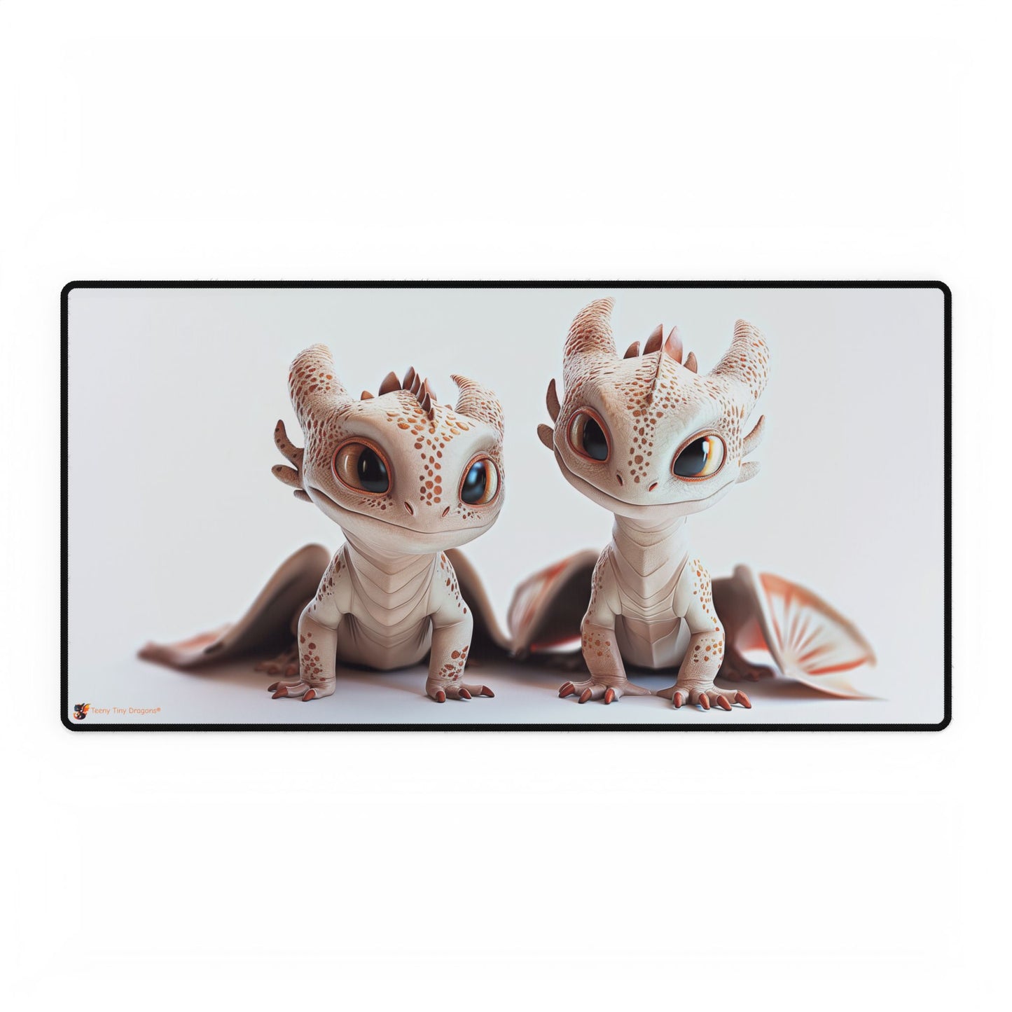 2 Adorable Little Dragons Desk Mat | Teeny Tiny Dragons